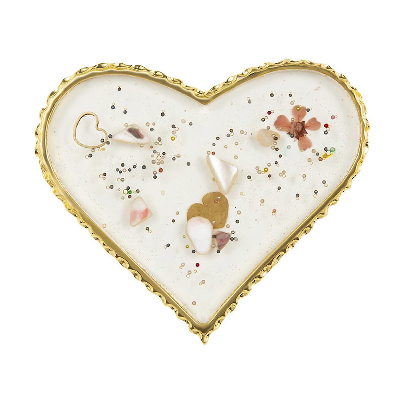 Professional Resin Nail Art Palette With Gold Trim Surfaces For Nail Design And Craft Projects Multicolor