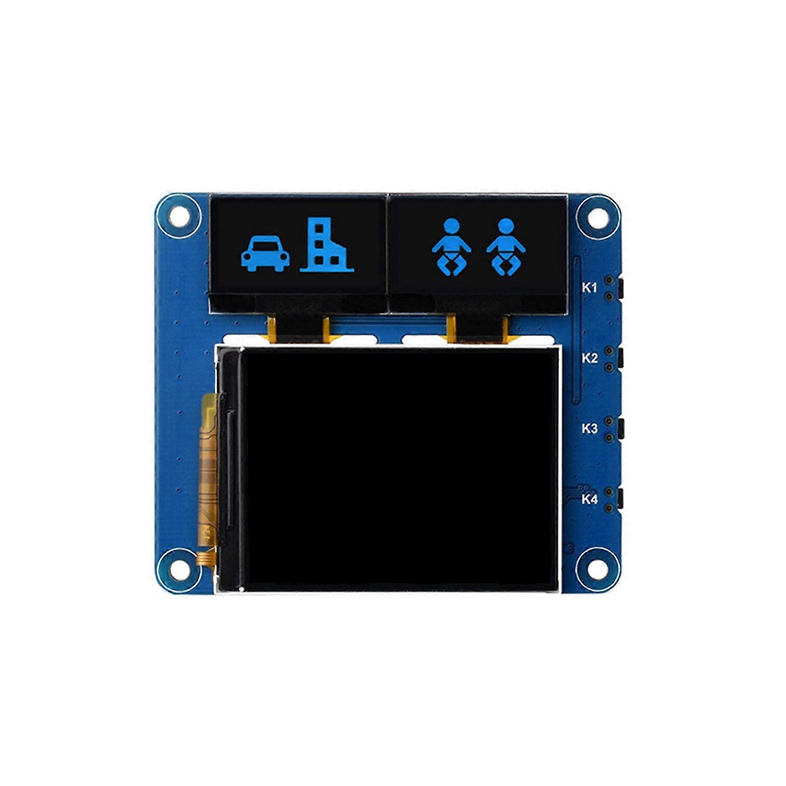 HighResolution 2inch LCD Main Screen with Two Blue Secondary Screens HAT for Electronics Projects Multicolor