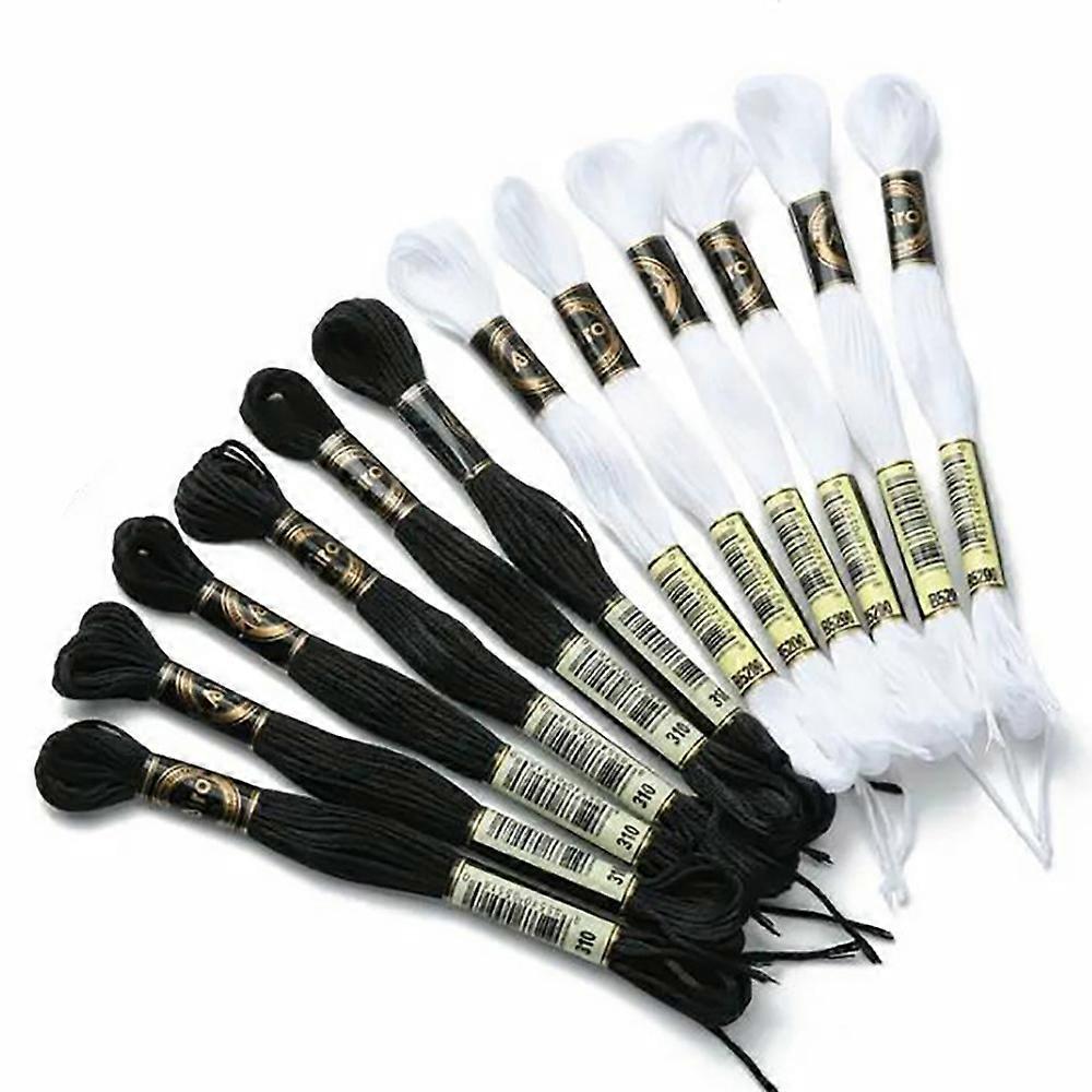 12PCS Cross Stitch Thread 8 Meters Embroidery Threads Floss Home Sewing Craft Thread DMC Rainbow Gradient Color