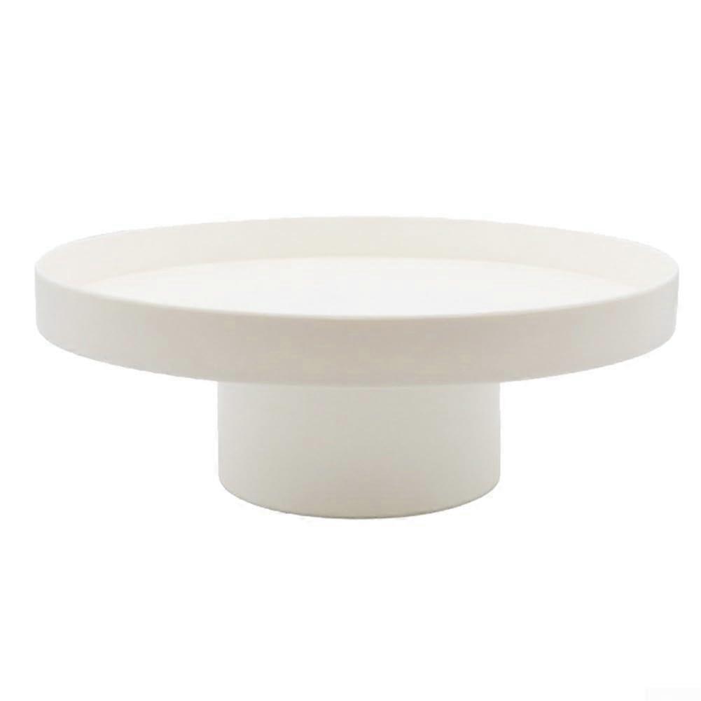 Acrylic Round Kitchen Storage Tray with Scratch‑Resistant ABS for Dining, White L Option