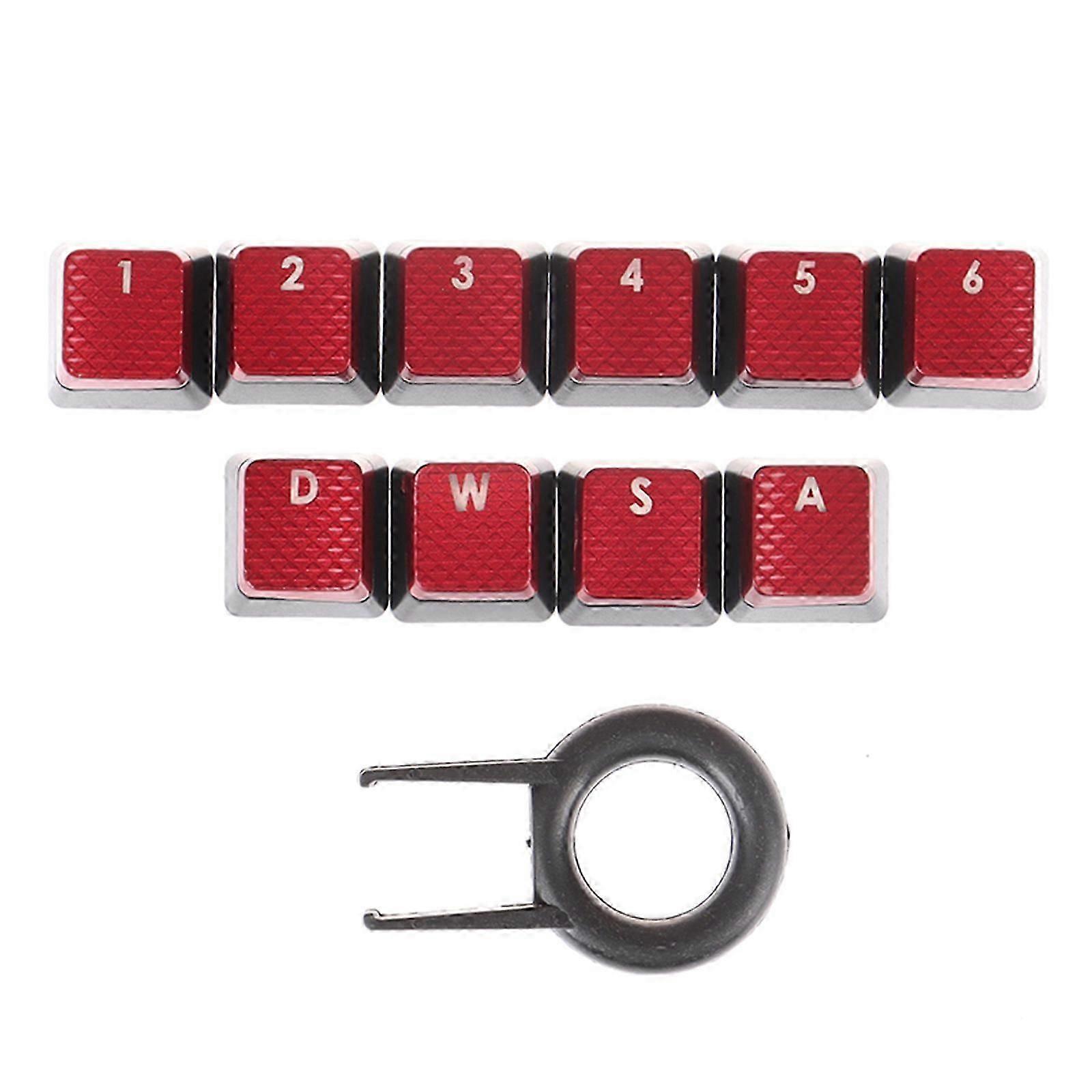 10Pcs Backlit Keycaps for Corsair K70 RGBK70 K95 K90 K63 K65 Mechanical Keyboard Keycap Replacement Anti Slip  Red