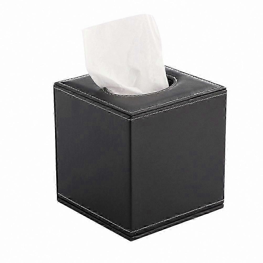 Black Rectangular Tissue Box for Home and Hotel Use with Paper Towel Roll Storage