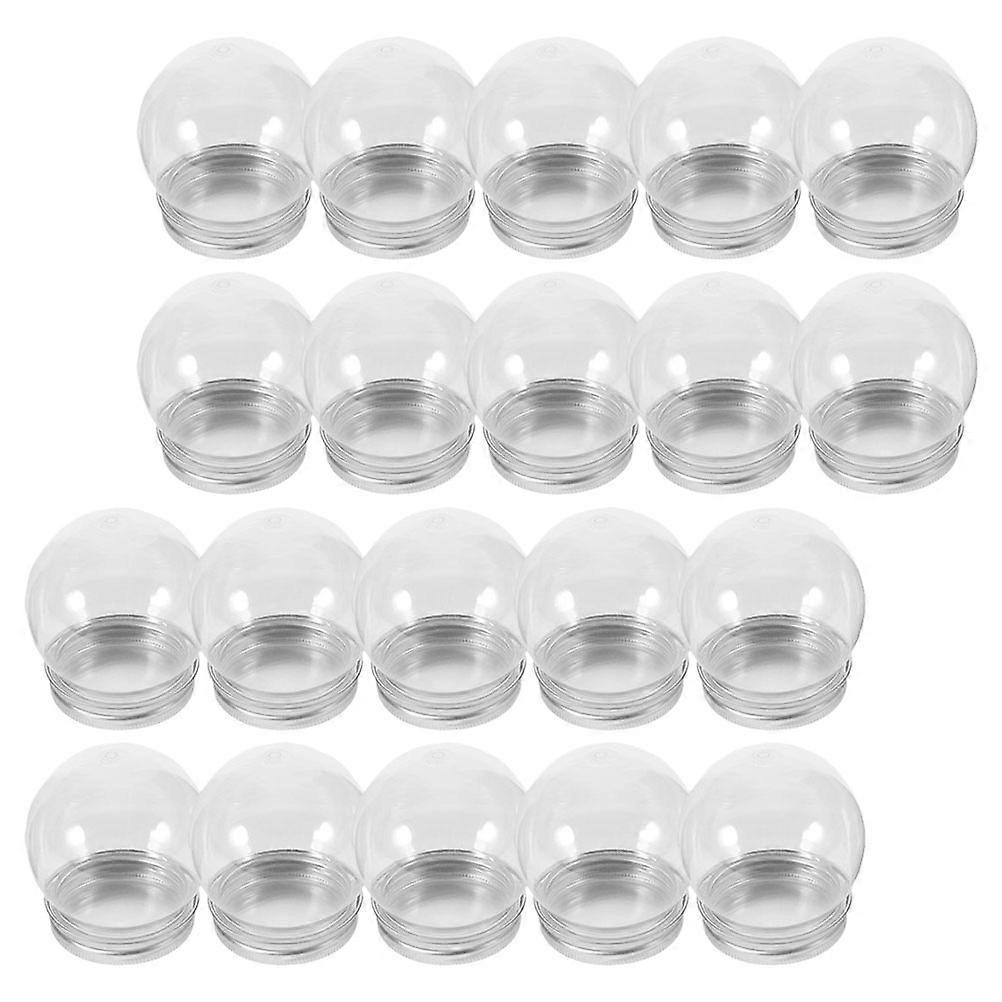 20pcs Small Snow Globe Plastic Clear Globes with Screw Off Caps Candy Balls