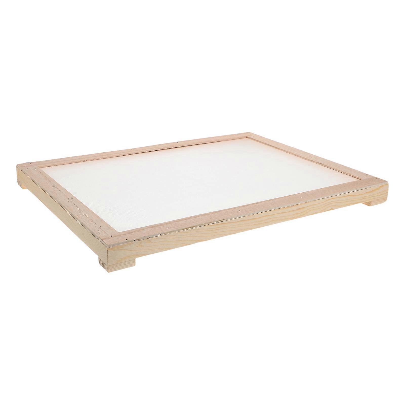 Herb Drying Hanger Solid Wood Plant Drying Tray Prevents Falling For Herbs Khaki 40.00X30.00X2.50CM Stackable 1Set