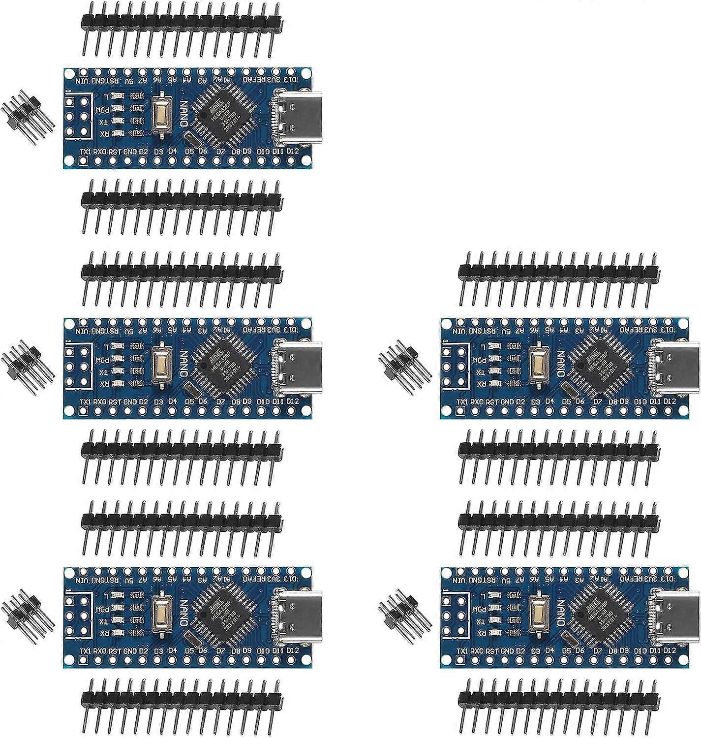5pcs for Nano Board CH340/ATmega+328P Without USB Cable, Type-C Connection Compatible with Arduino Nano V3.0