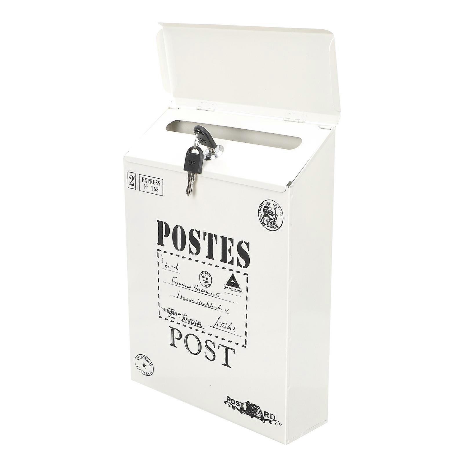 Iron Letter Box for Home Wall Mount Letter Box Durable Retro Style