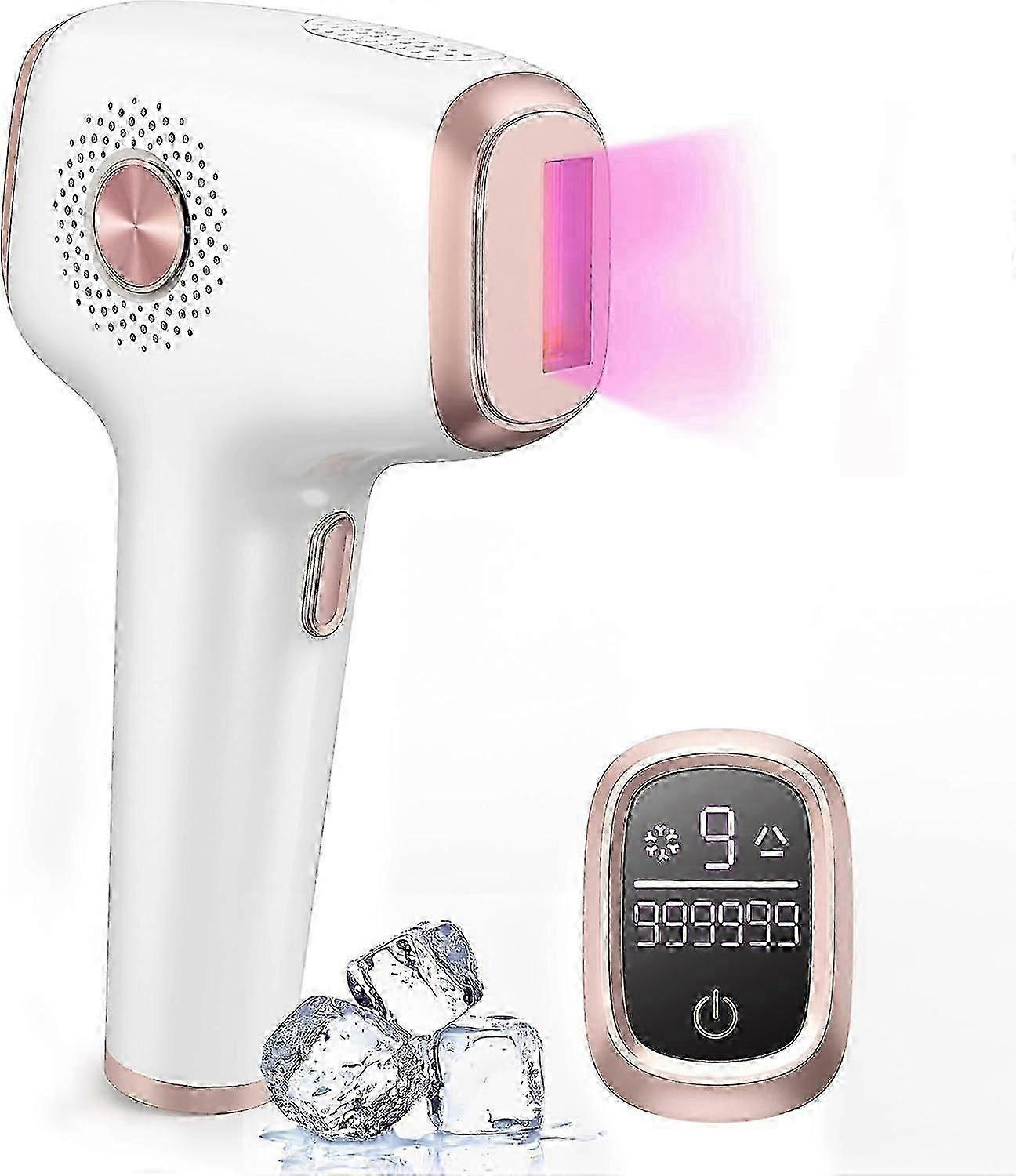 女性のための氷冷ケア機能付きレーザー脱毛永久、999,999フラッシュ無痛IPL脱毛器、脇の下の脚の脱毛装置