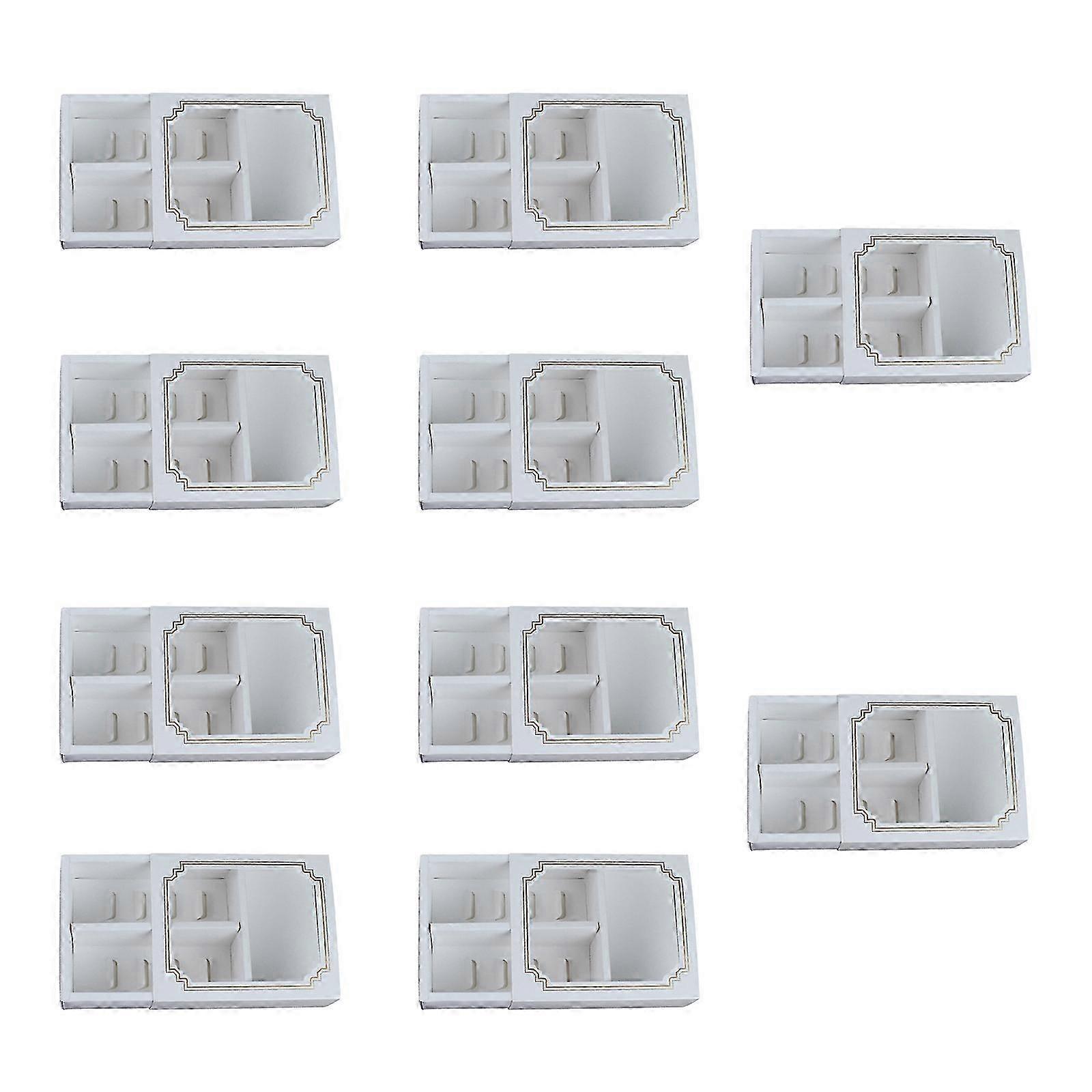 10 Pieces/Set White Easter Macaron Boxes for Gift Giving Cookies Package Box