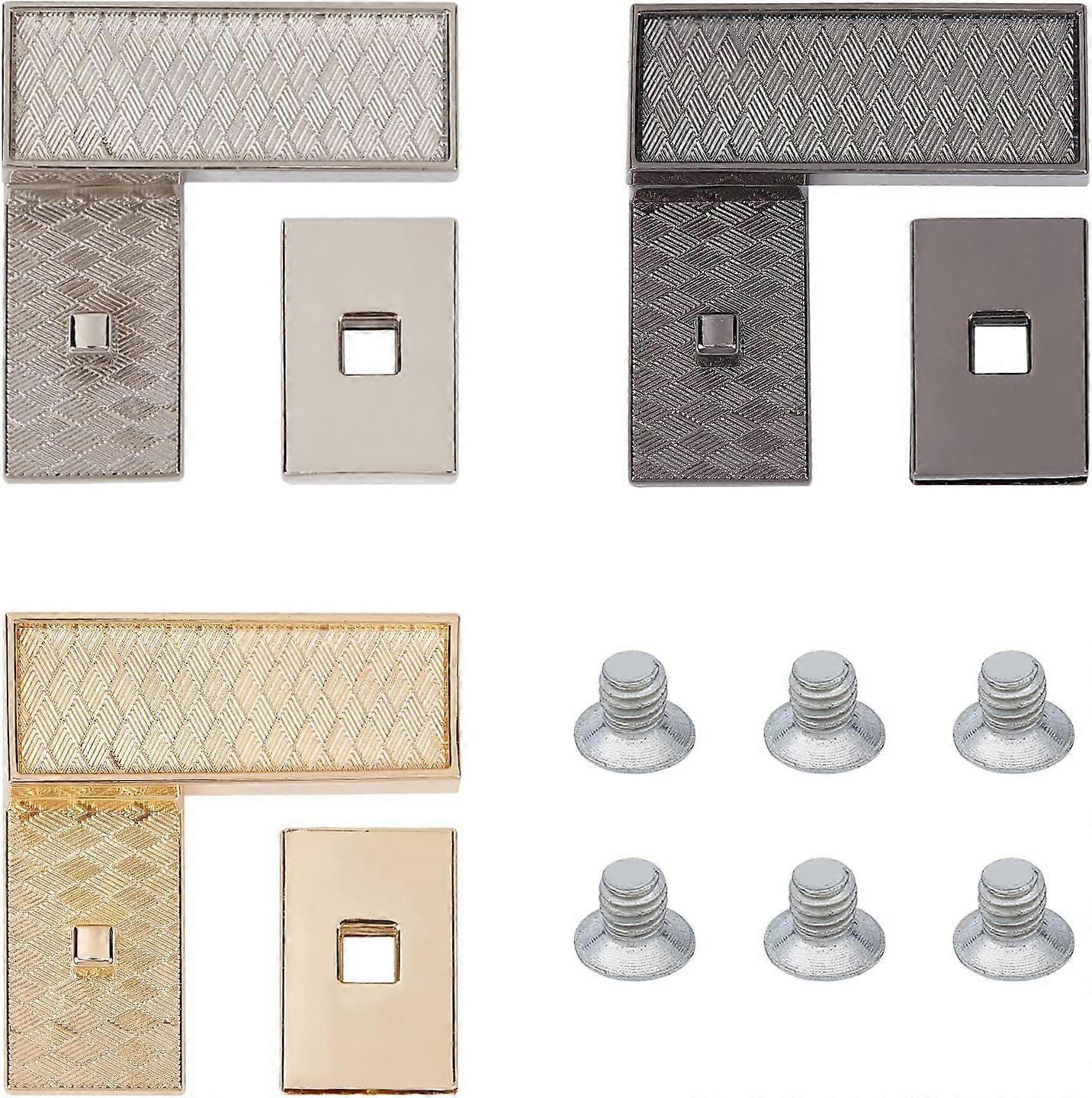 3Sets 3Colors Zinc Alloy Bag Twist Lock Catch Clasps Bag Lock Clips Handbag Turn Lock for DIY Bag Making Accessories