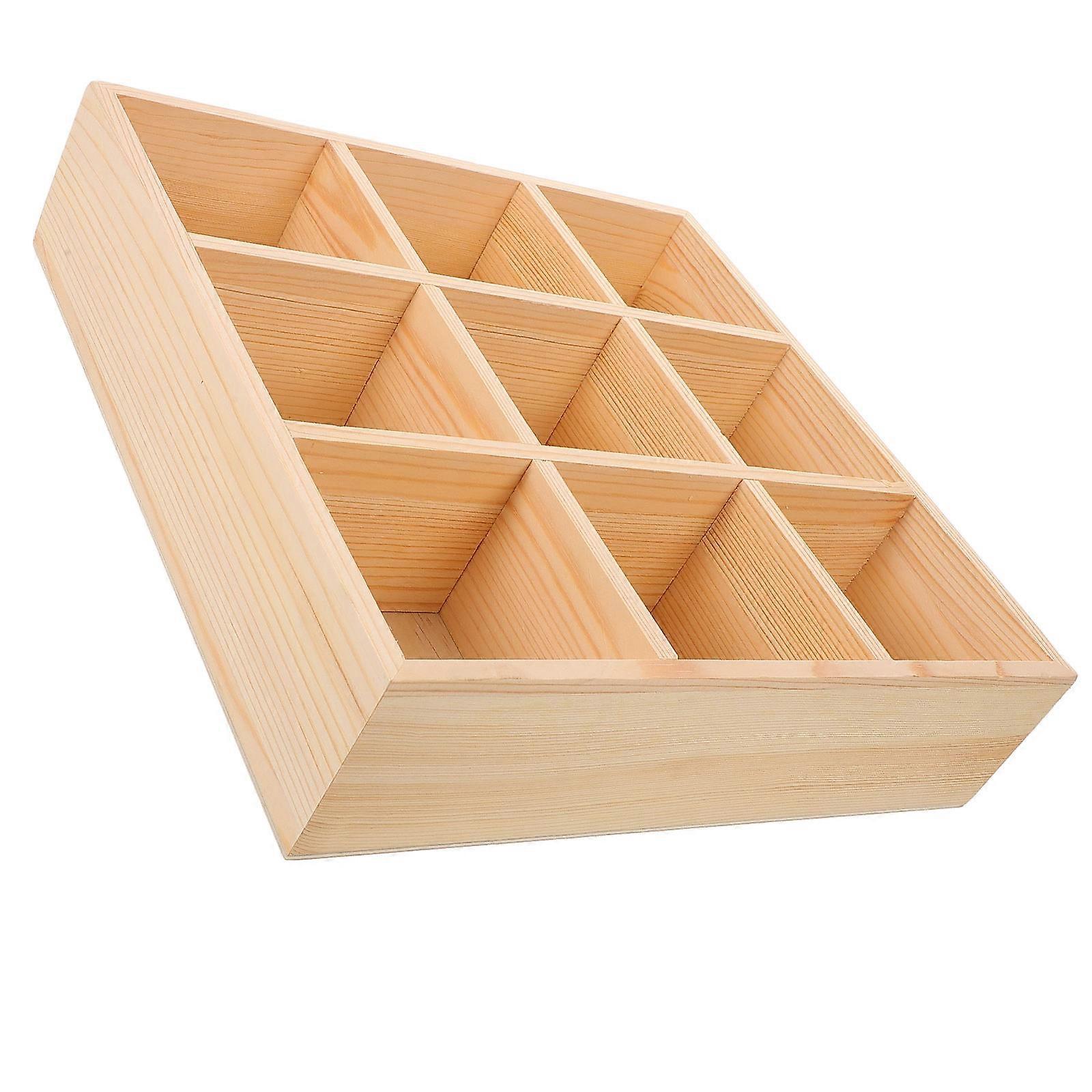 Tea Bag Holder Wooden Storage Box for Storage Use with Compartments