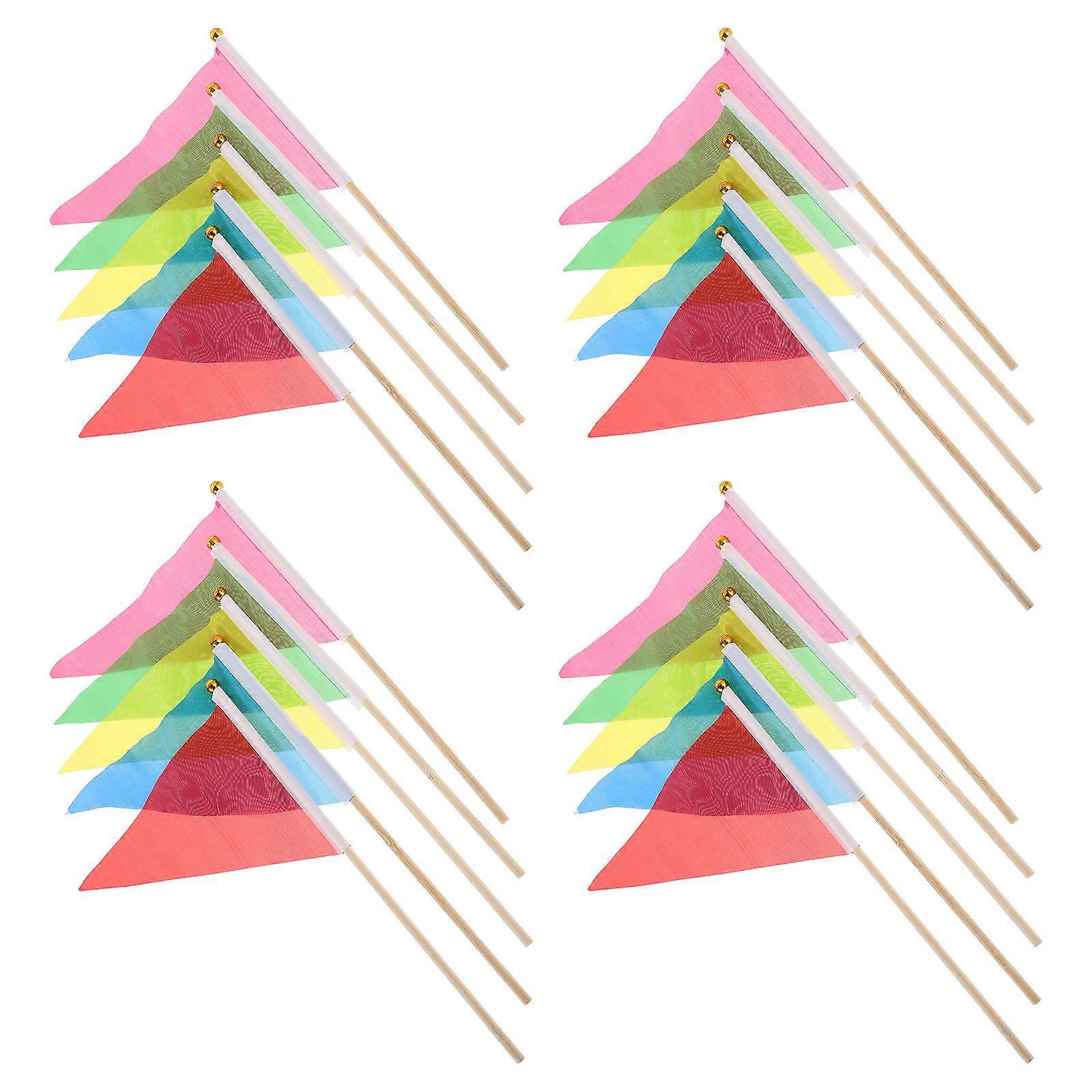 Colorful Triangular Garden Flags for Lawn Marking 20Pcs Reusable Yard Markers