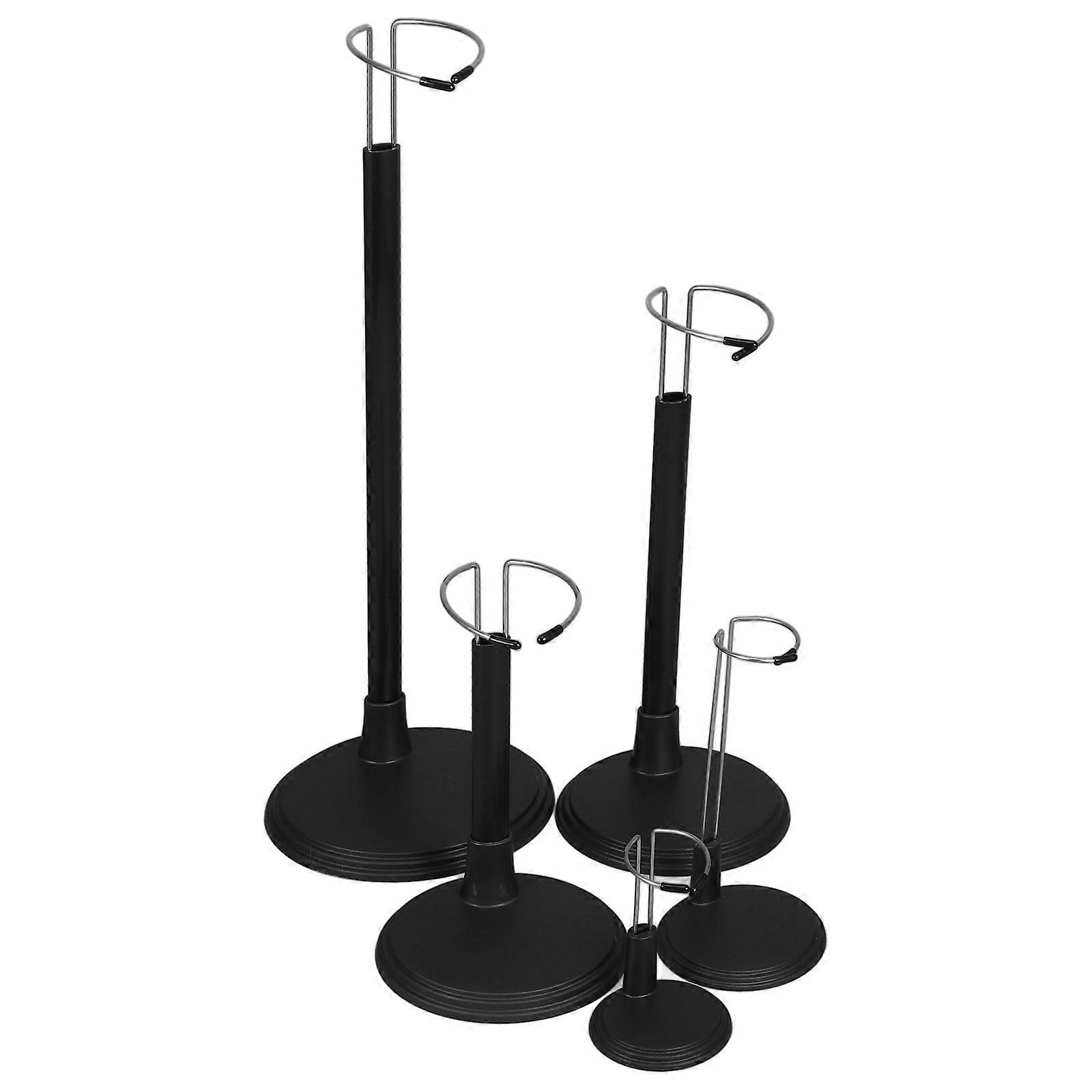 Figure Stand Doll Support Stand for Display Use 5Pcs Black Adjustable Holder