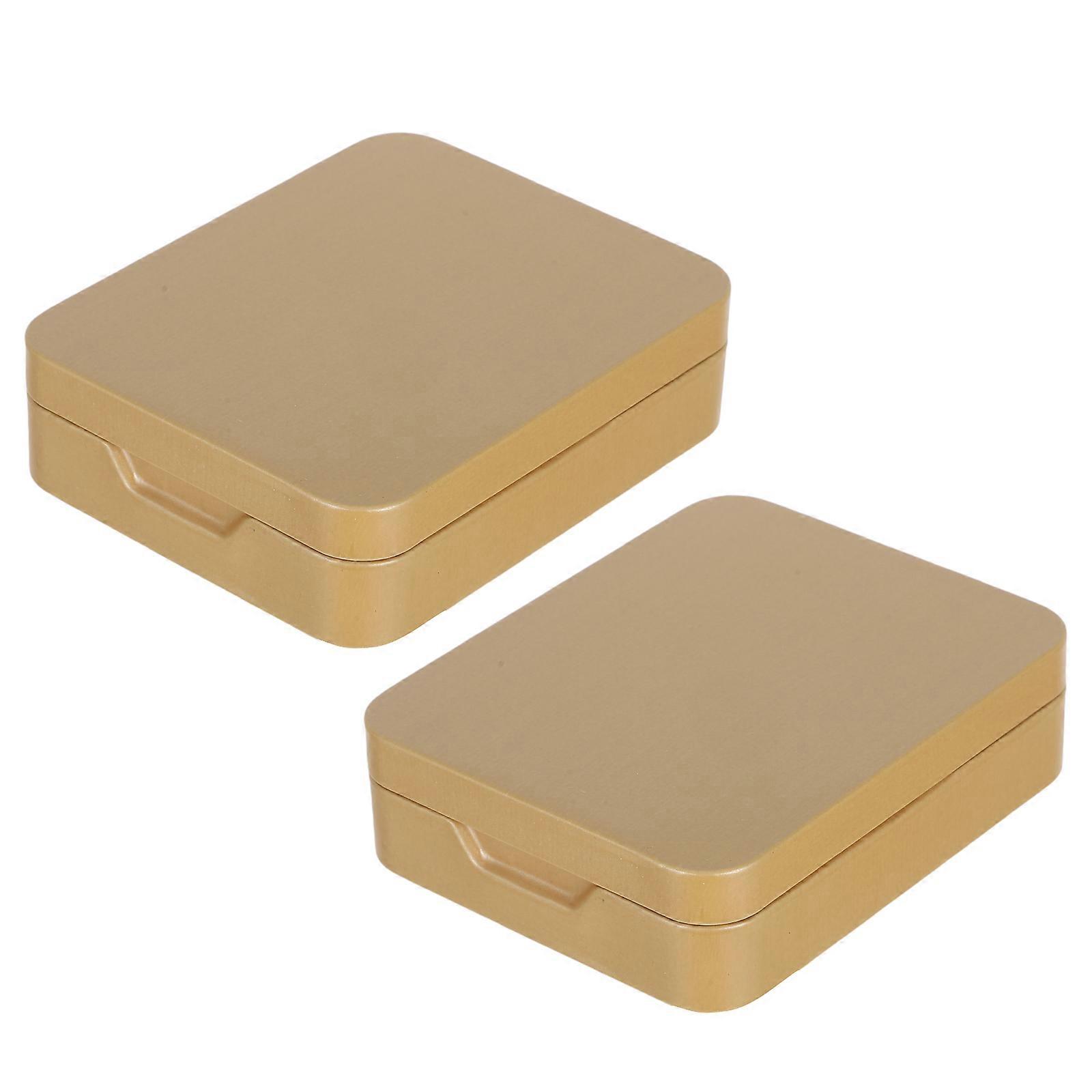 Tea Leaf Storage Box for Storing Things 2Pcs Portable Metal Tin Containers for Snacks