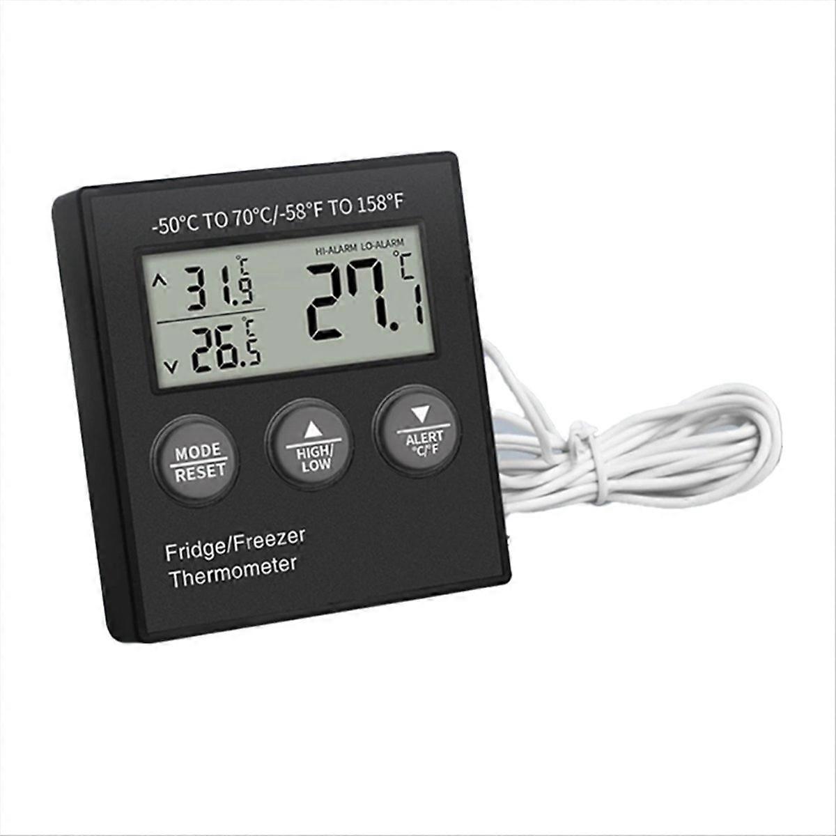 Digital Fridge Thermometer with Temperature Alarm LCD Display