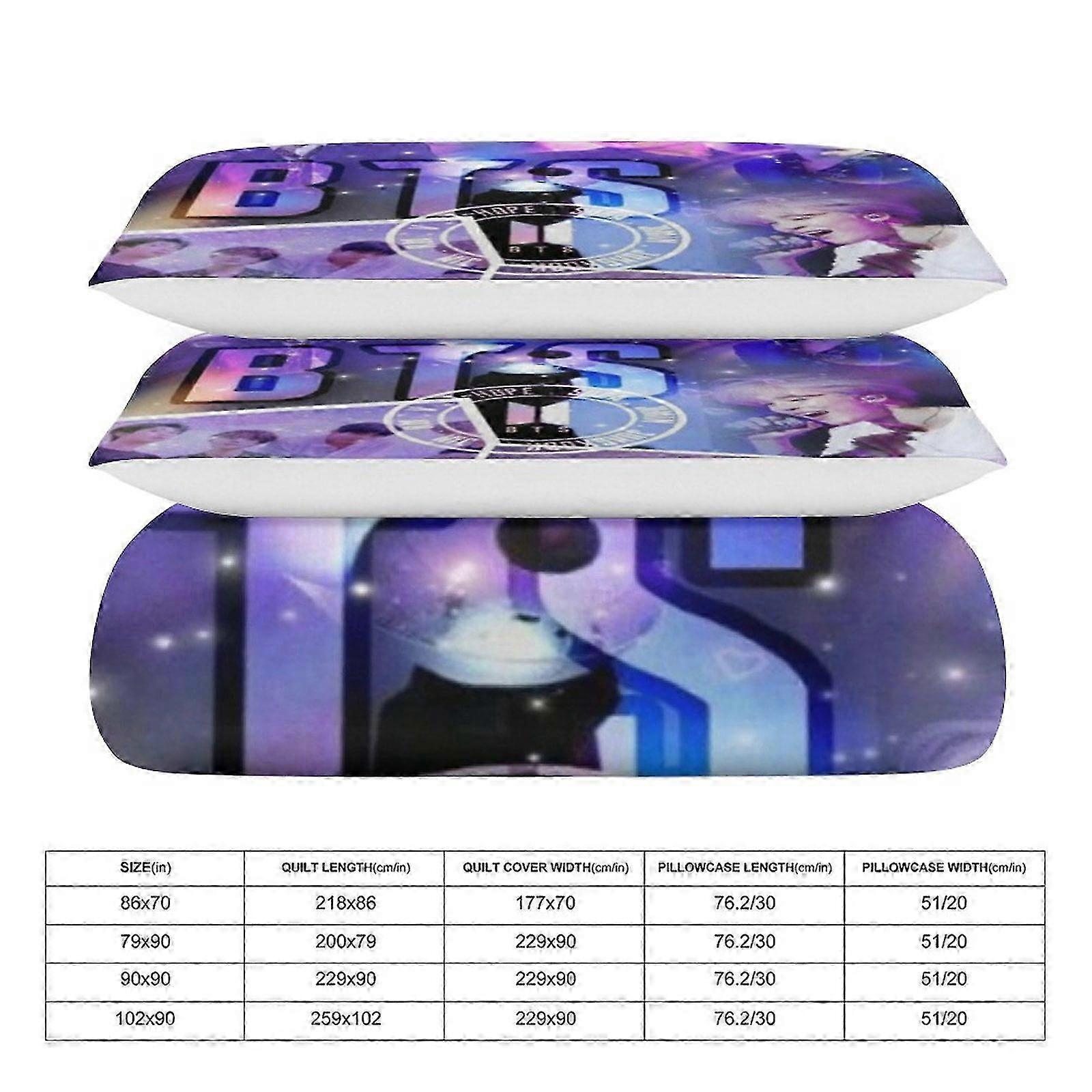 d168 Kpop BTS طقم غطاء لحاف للفتيات ، أطقم فراش مريحة وناعمة ، 3 قطع طقم غطاء لحاف صديق للبشرة فائق النعومة fv168