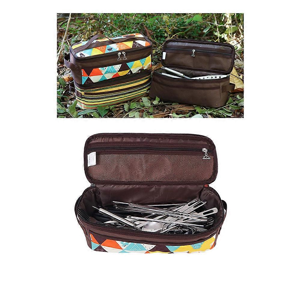 Cookware Storage Bag Portable Tableware Bag for Camping 1Pcs in Coffee