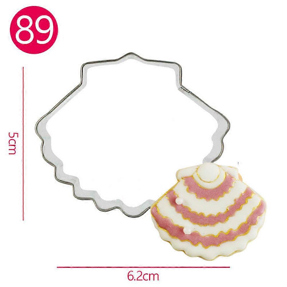 Stainless Steel Shell Shape Cookie Cutter Molds for Baking Use 6Pcs Silver