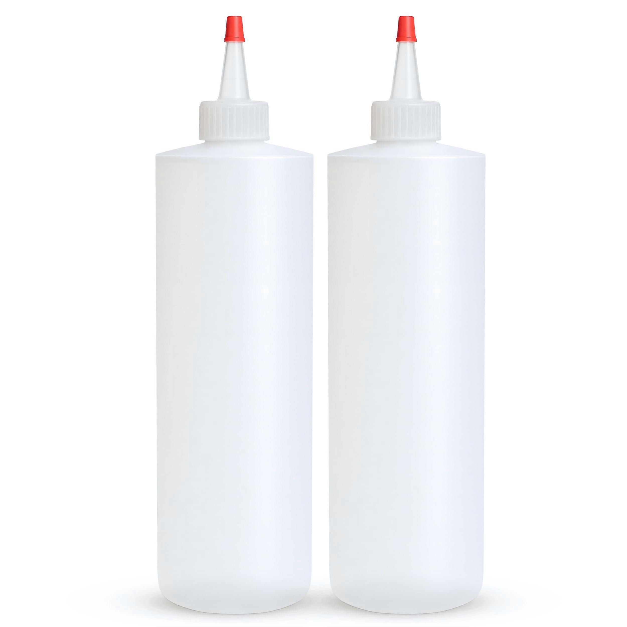 16oz LeakProof Squeeze Bottles with Red Caps, BPA  Condiment Dispensing for Kitchen and Crafts