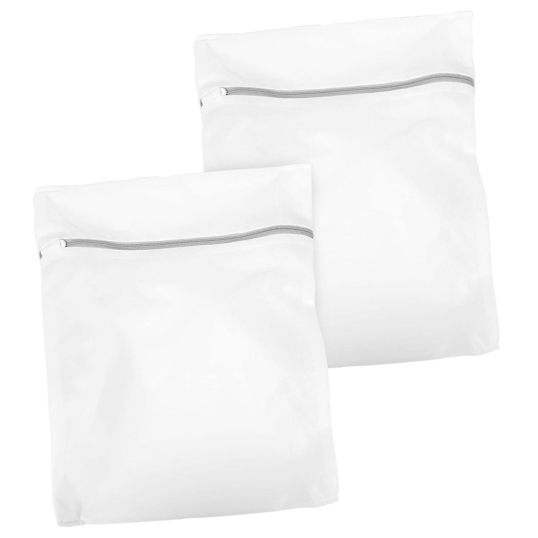 2pcs Fine Mesh Laundry Bags with Zipper for Delicates, Clothes Organization and Travel