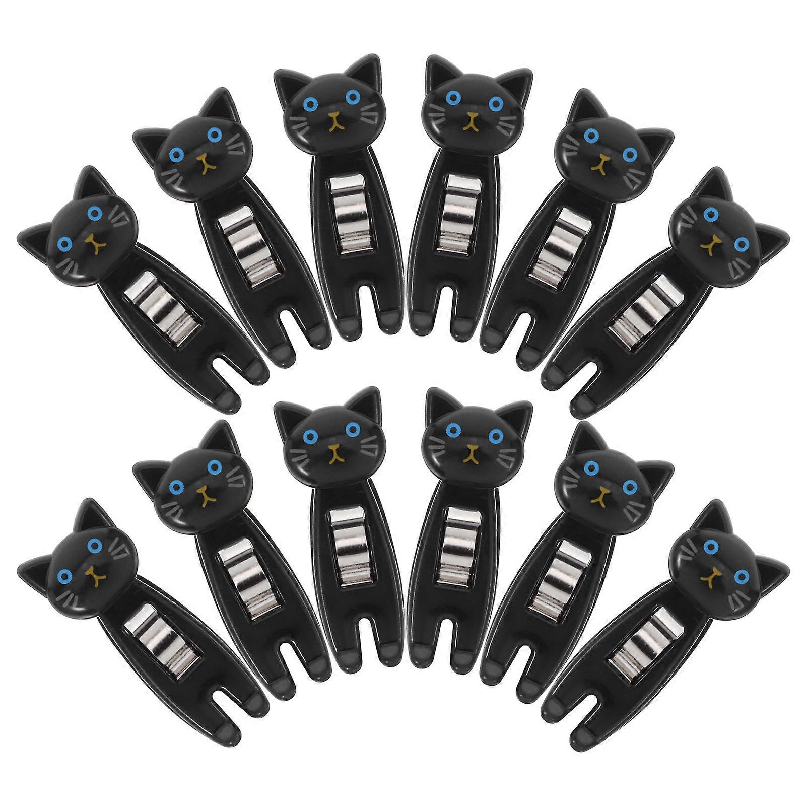 Multi-Functional Paper Clip Holder for Desk Black Cute Design 24Pcs