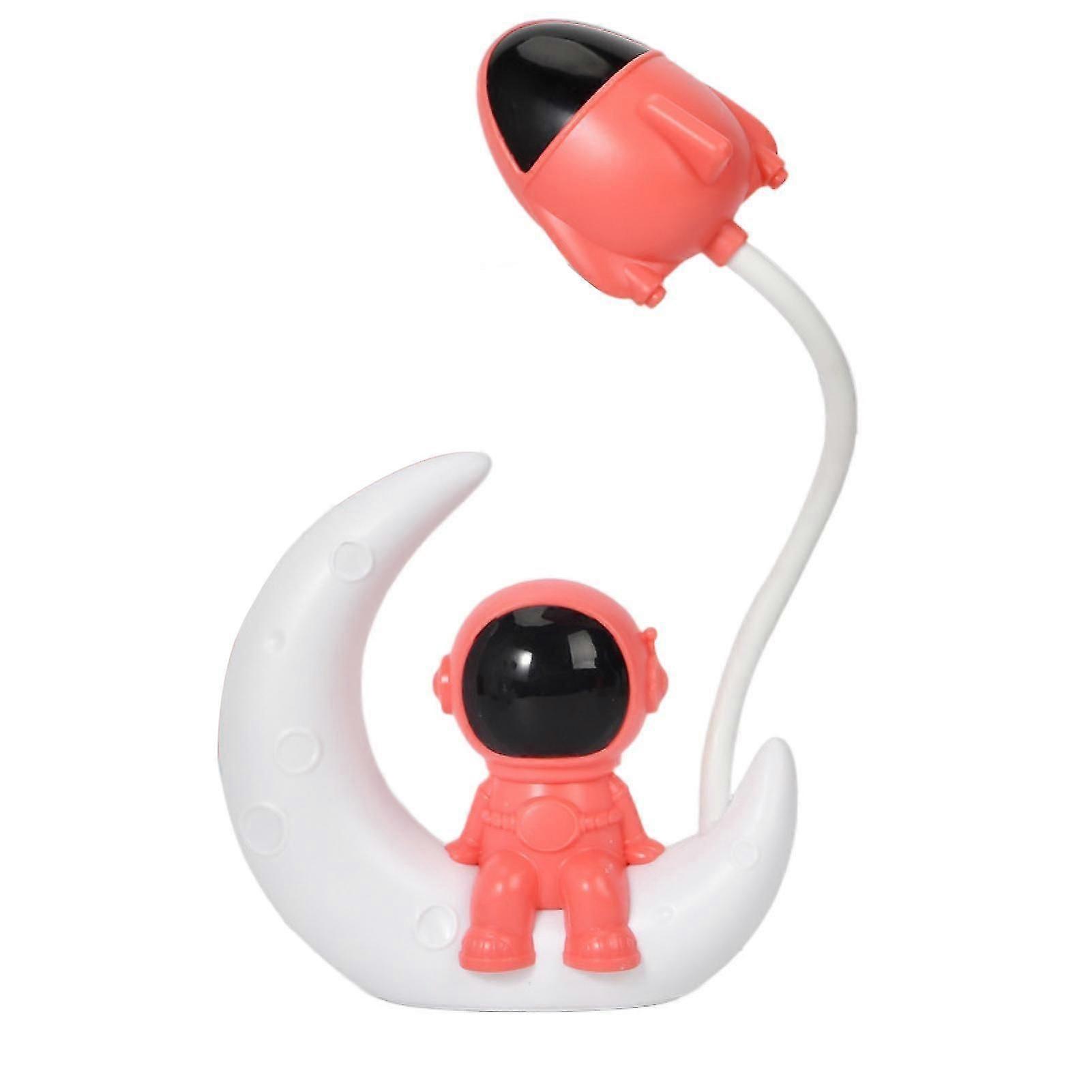 Led Reading Lamp Creative Shape Soft Lighting Flicker Free One-key Start Flexible Hose Design High Brightness Usb Charging Cartoon Astronaut Be