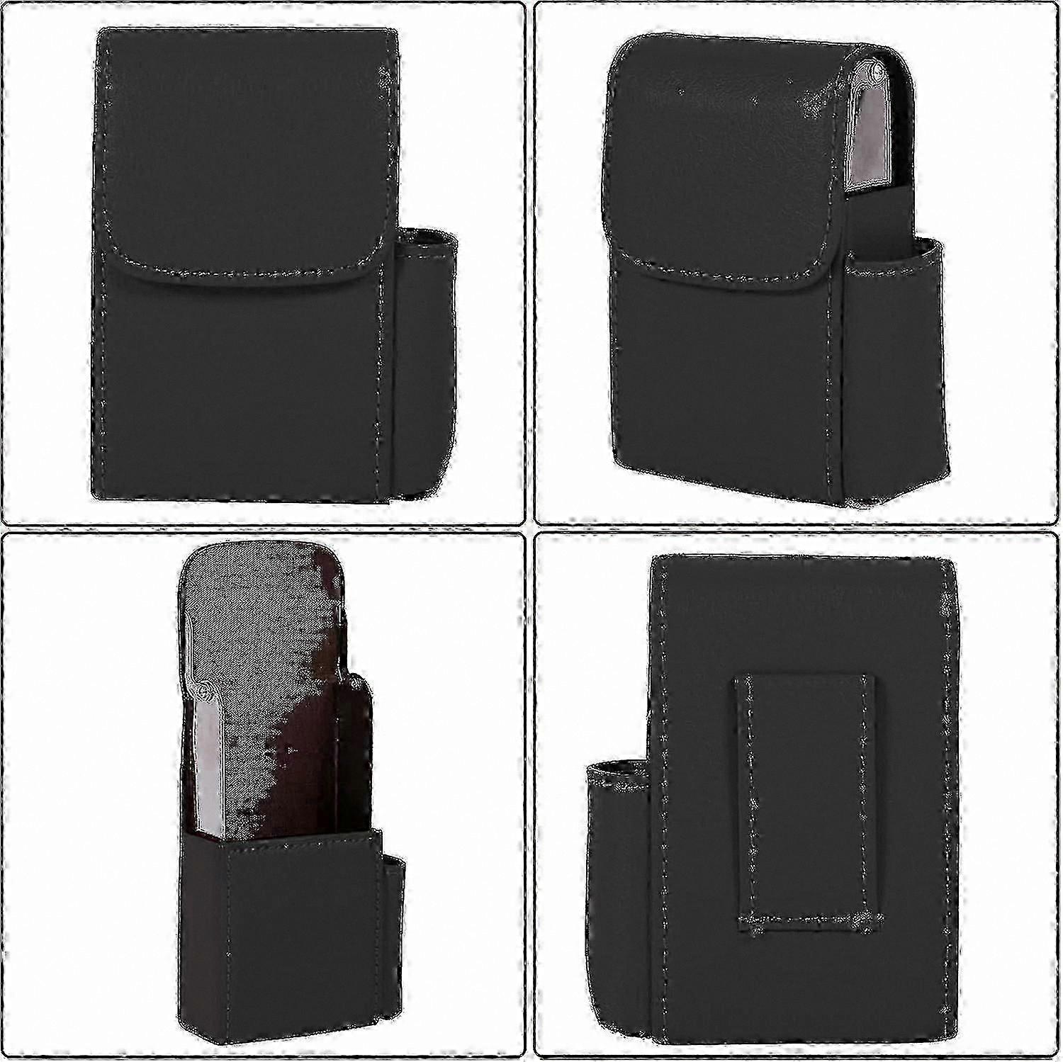 PU Leather Cigarette Organizer with Lighter Holder