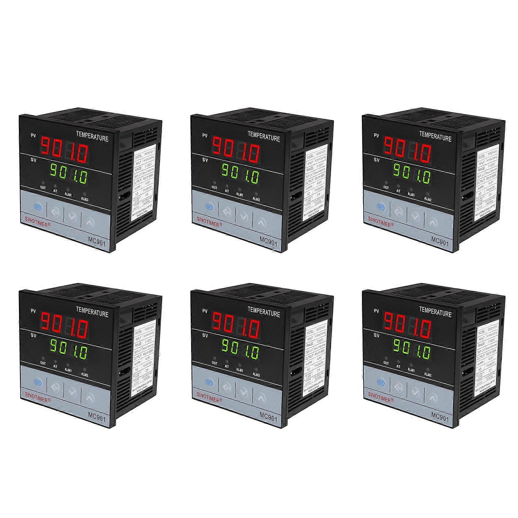 6X SINOTIMER MC901 Digital Waterproof PID Temperature Controller K Type PT100 Sensor Input Relay SSR Output