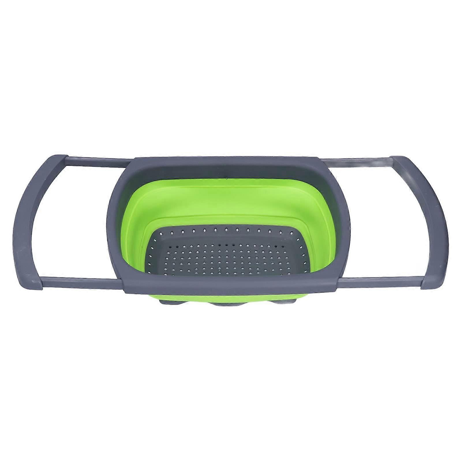 Collapsible Silicone Colander Strainer Basket Foldable SpaceSaving for Kitchen Sink Camping