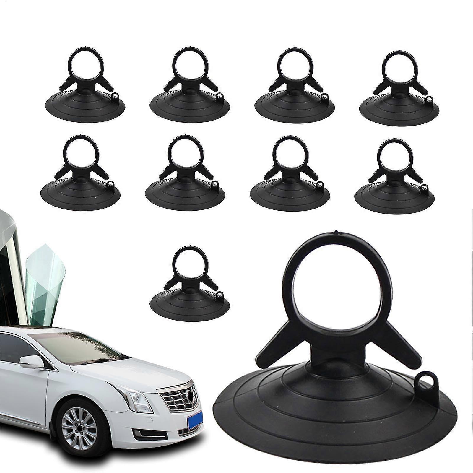 Suction Cup Hooks 10pcs Black Swallowtail Design for Car Windshield and Smooth Surface Strong Hold
