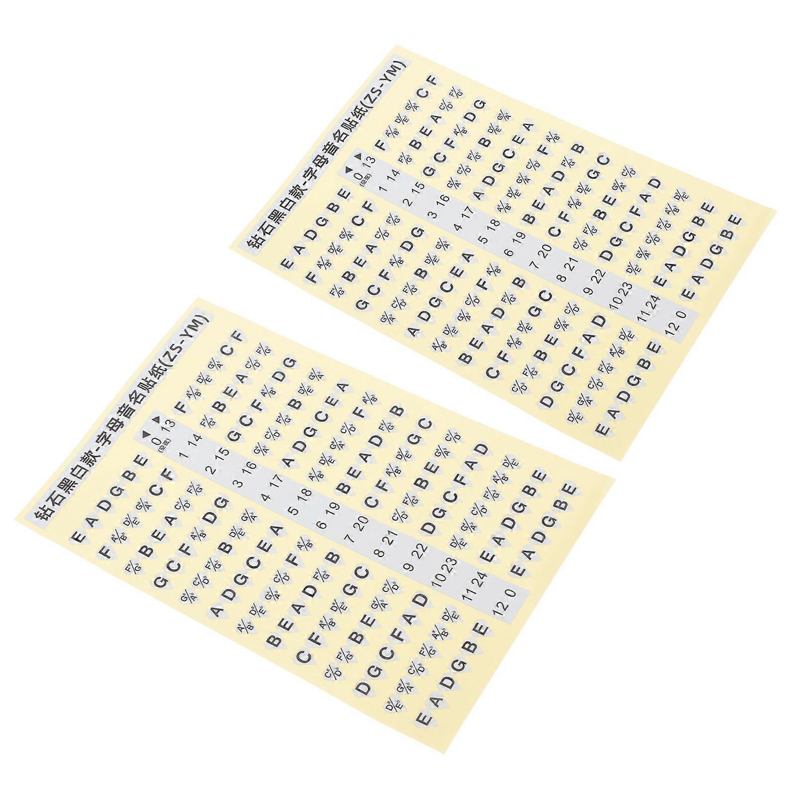 Guitar Fretboard Notes Stickers Practical PVC Decals for Guitar Learning Assorted Color