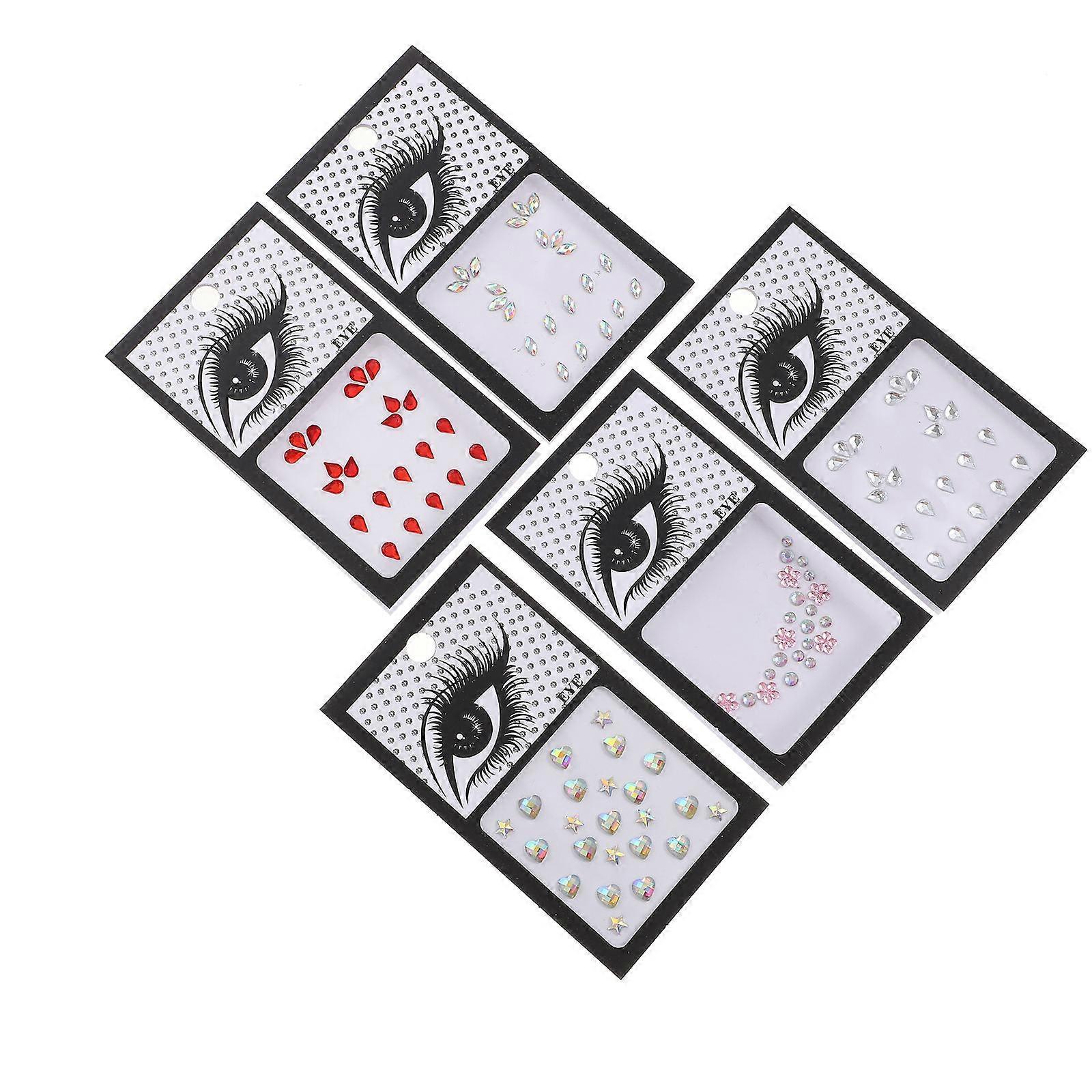 Eye Gemstones For Makeup Flat Back Crystals Party Decorations 5 Sheets