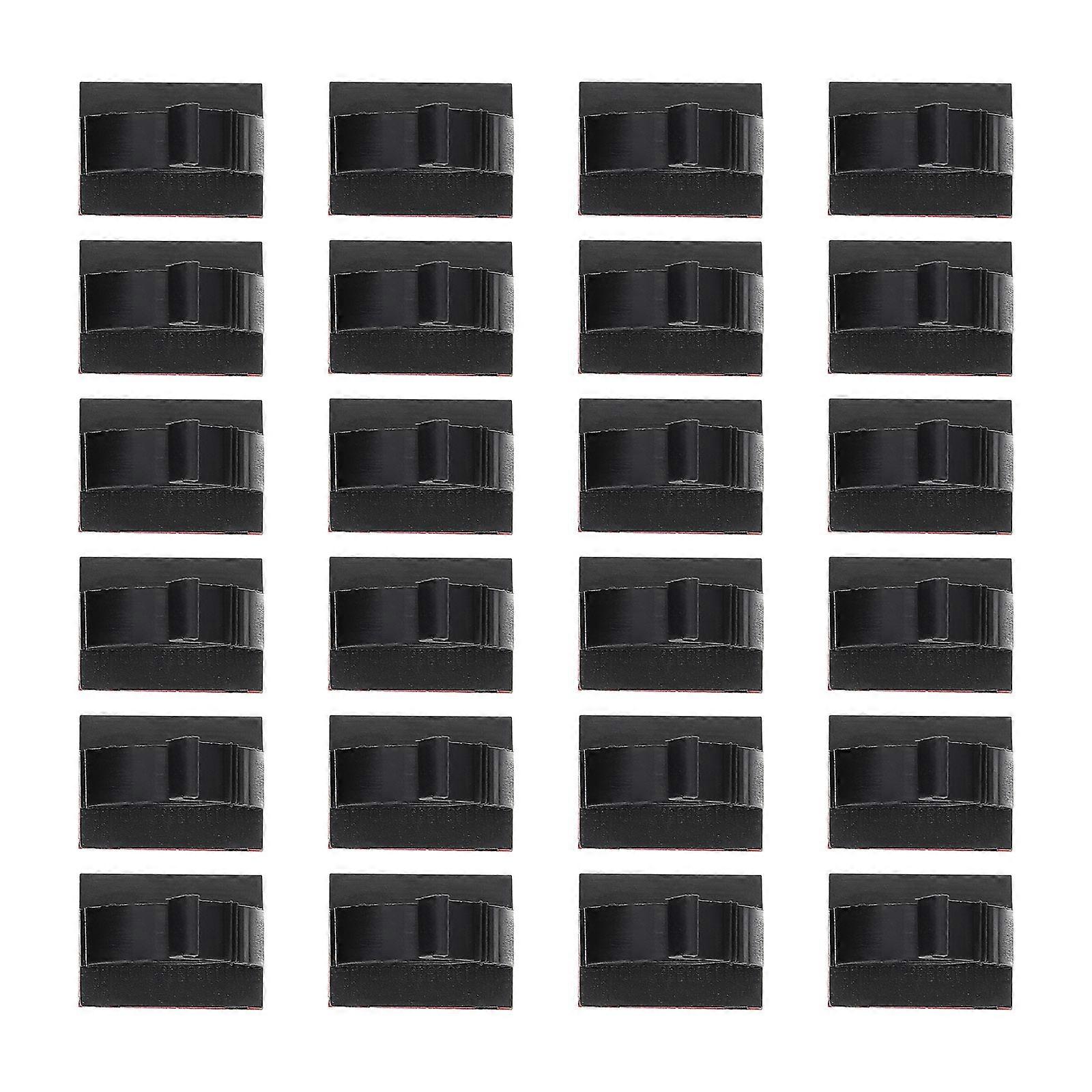 Adhesive Cable Clamp Cable Fix Clips for Fixing Wires 100Pcs Black