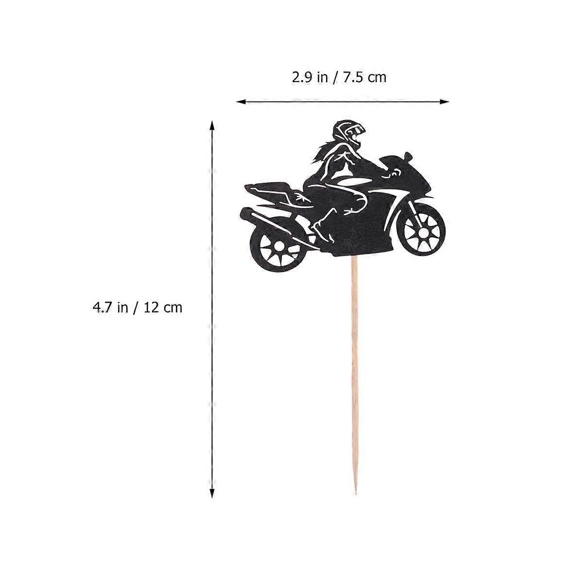 Creative Motorcycle Cake Inserts for Decoration 40Pcs Birthday Cake Toppers