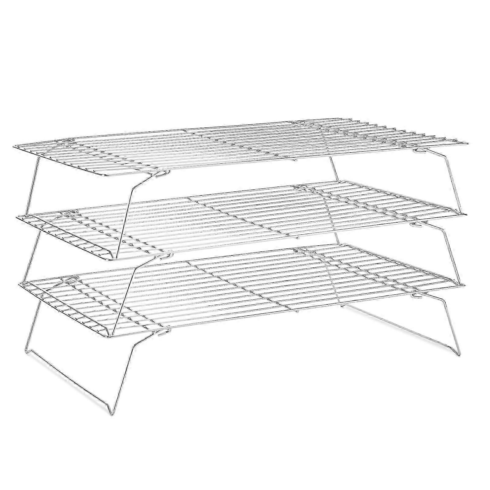 2026 Cooling Rack for Baking 3 Tiers, 16' x 10' Cookie Cooling Wire Rack Stackable Collapsible
