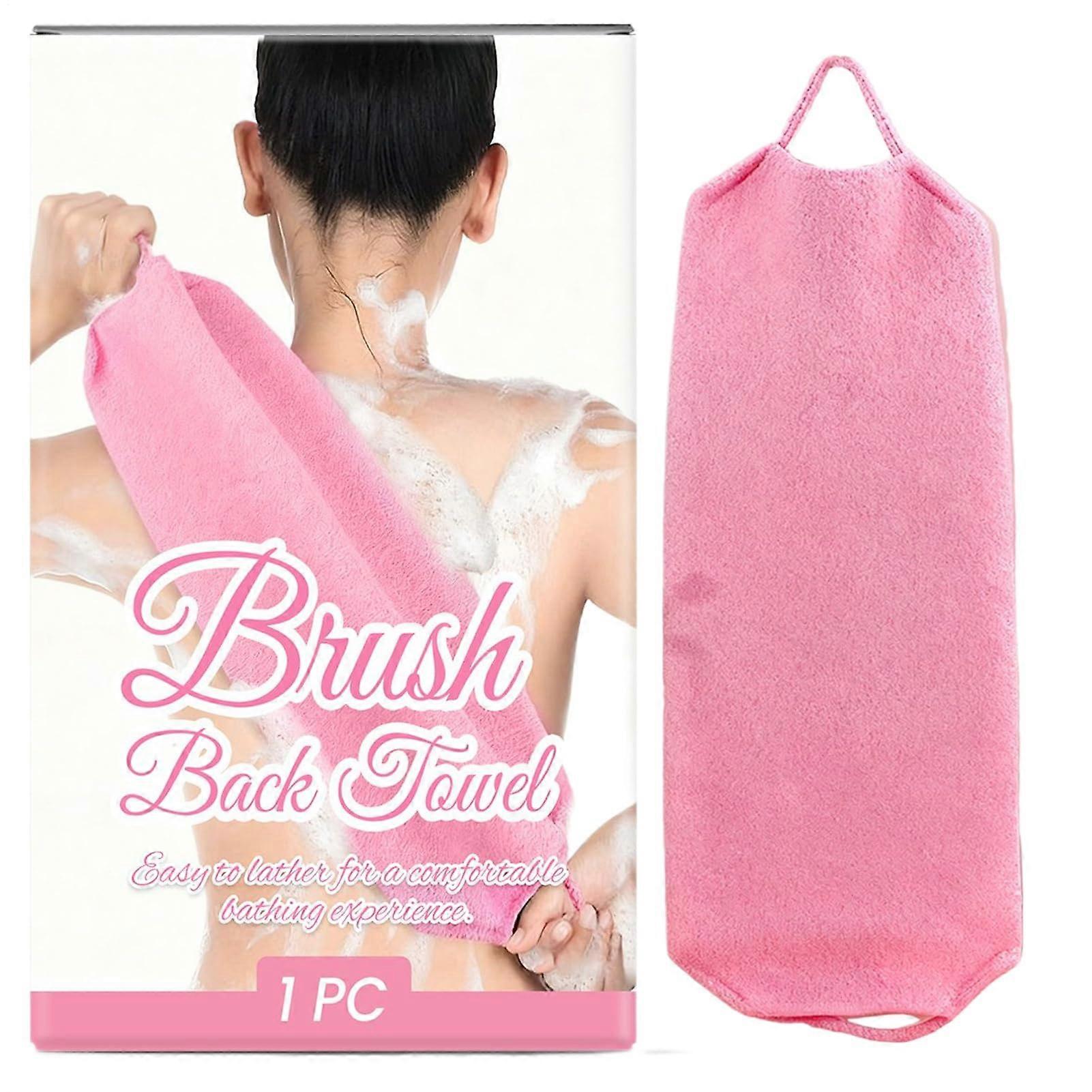 Back Scrubber with Long Handle for Shower, Soft Polyester Exfoliating Bath Towel, Travel Friendly