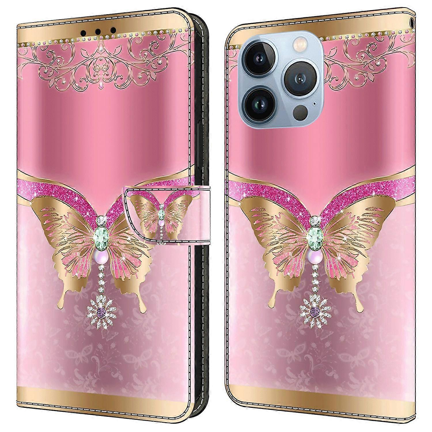 For iPhone 16 Pro Case 3D Pattern PU Leather Wallet Phone Cover with Stand