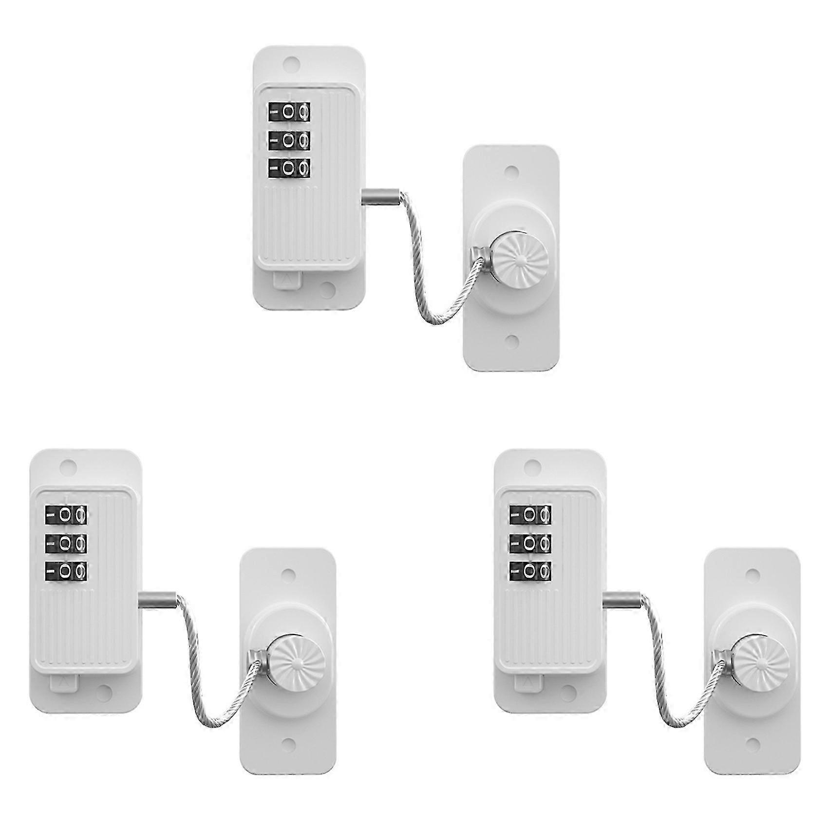 Fridge Lock, Refrigerator Lock, Keyless One-Click Access, White