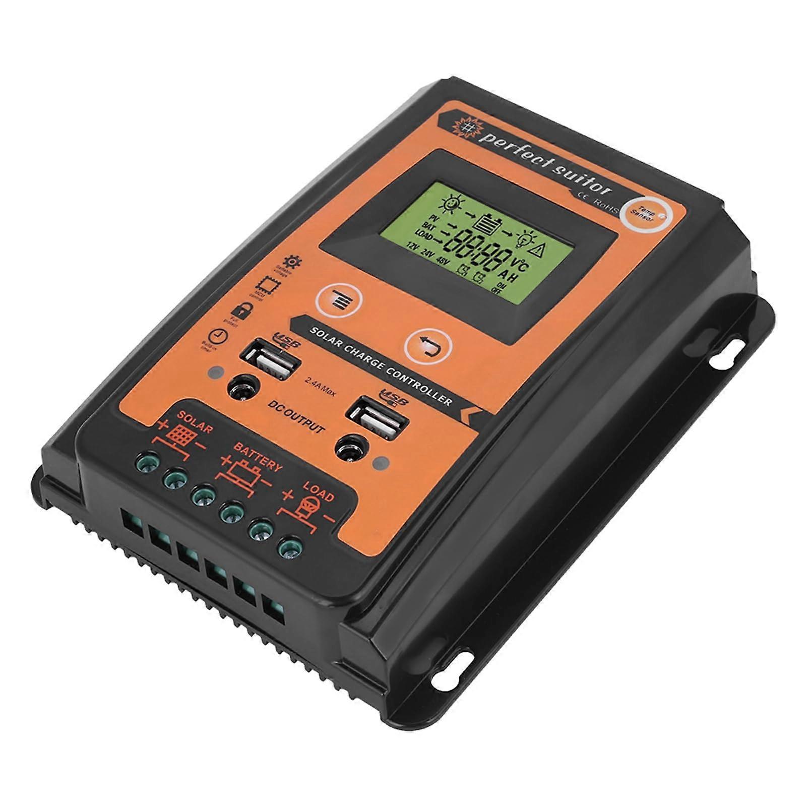 MPPT Solar Charge Controller 30A 12V/24V with LCD Display and Dual USB for OffGrid Battery Systems