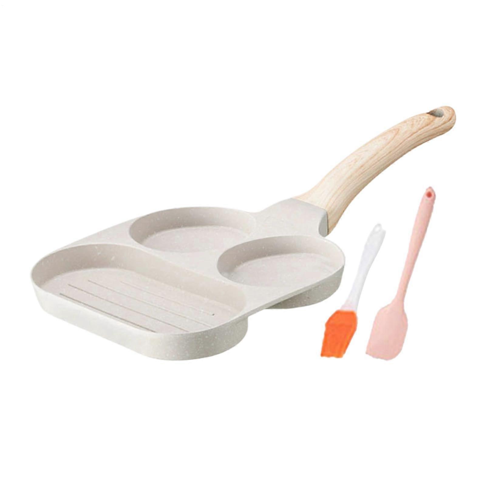 Omelette Pan Nonstick Grill Pan with ThreeZone Cooking for Induction Cooktop Camping Kitchen