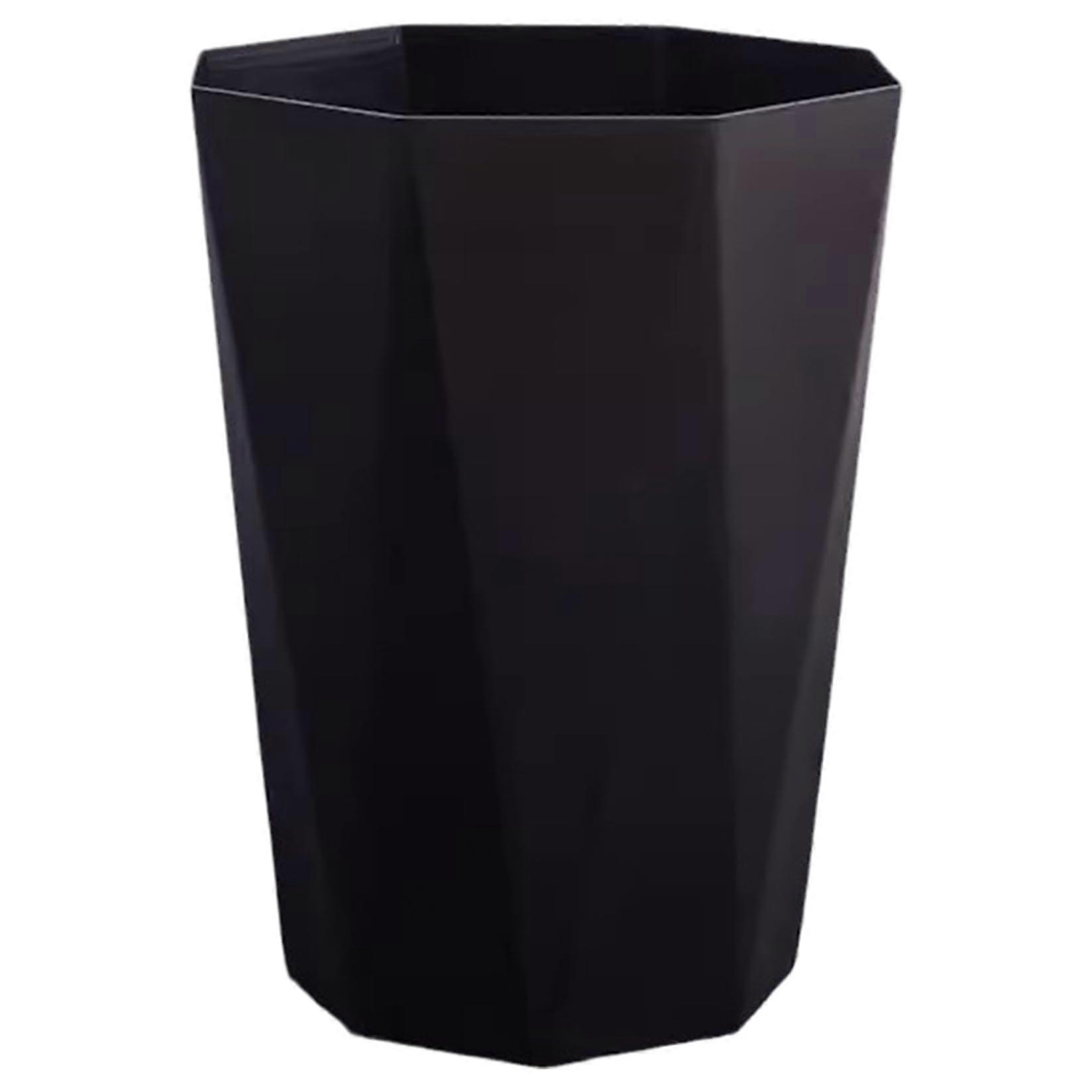Bathroom Trash Can with AntiSlip Base, Diamond Pattern Plastic Waste Bin, Large Opening Design