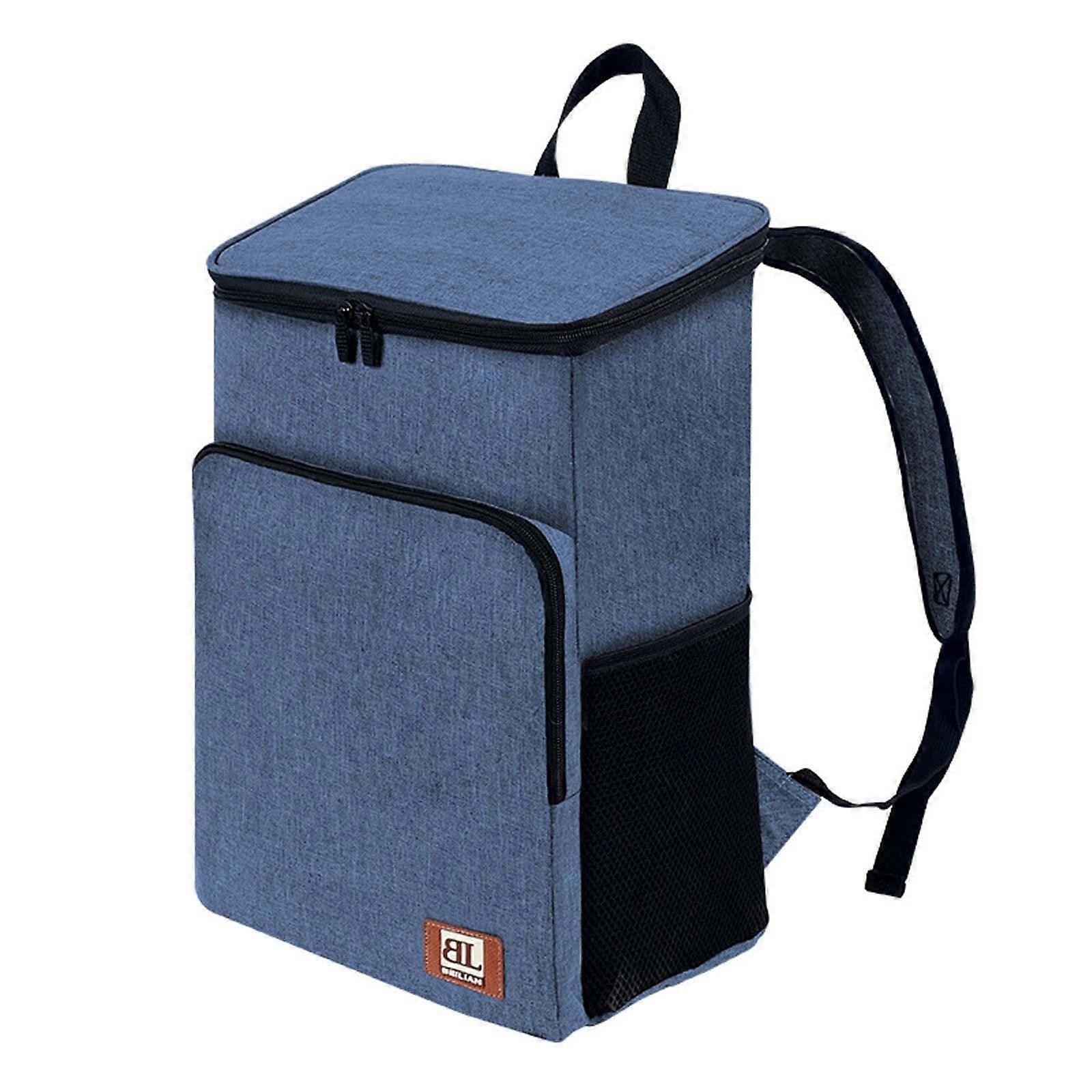 Large Capacity Cooler Backpack with Double Layer Insulation, Leakproof Zip, Rolling Design, Navy
