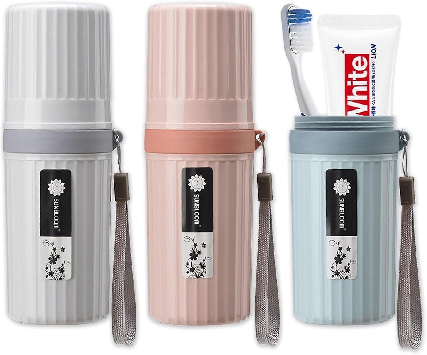 3-Piece Travel Toothbrush Case Set, Portable Storage Box