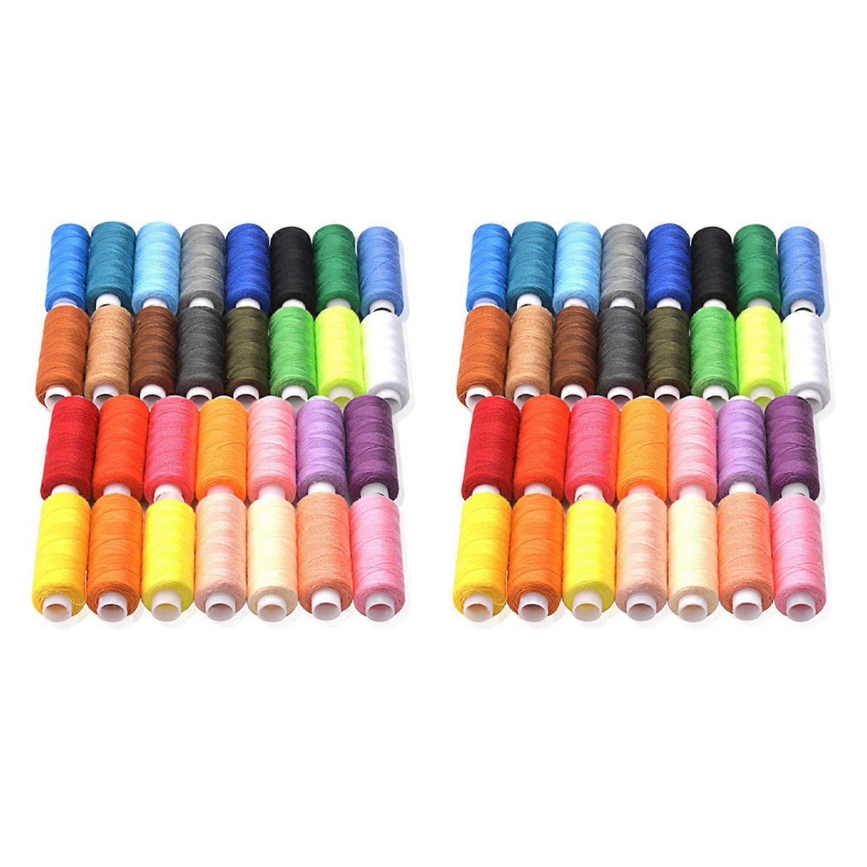 60 Spool Sewing Thread, 250 Yard Each Assorted Spool Threads Sewing Thread Bobbins of Colorful Multicolor