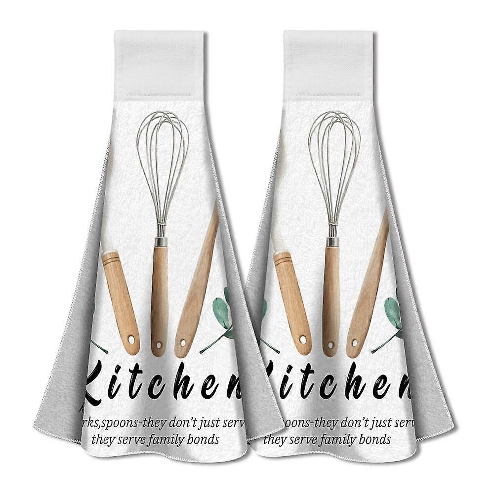 Microfiber Hanging Towel for Kitchen Tableware 345x315mm 2pcs/set