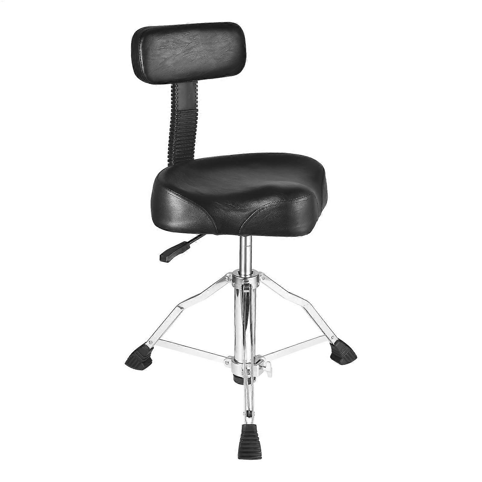 Drum Throne with Backrest, Hydraulic Adjustable Height Ergonomic Memory Foam Seat, 360° Rotation
