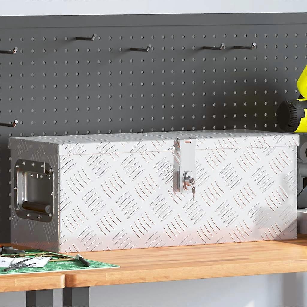 Storage Box Silver 60x23.5x23 cm Aluminium