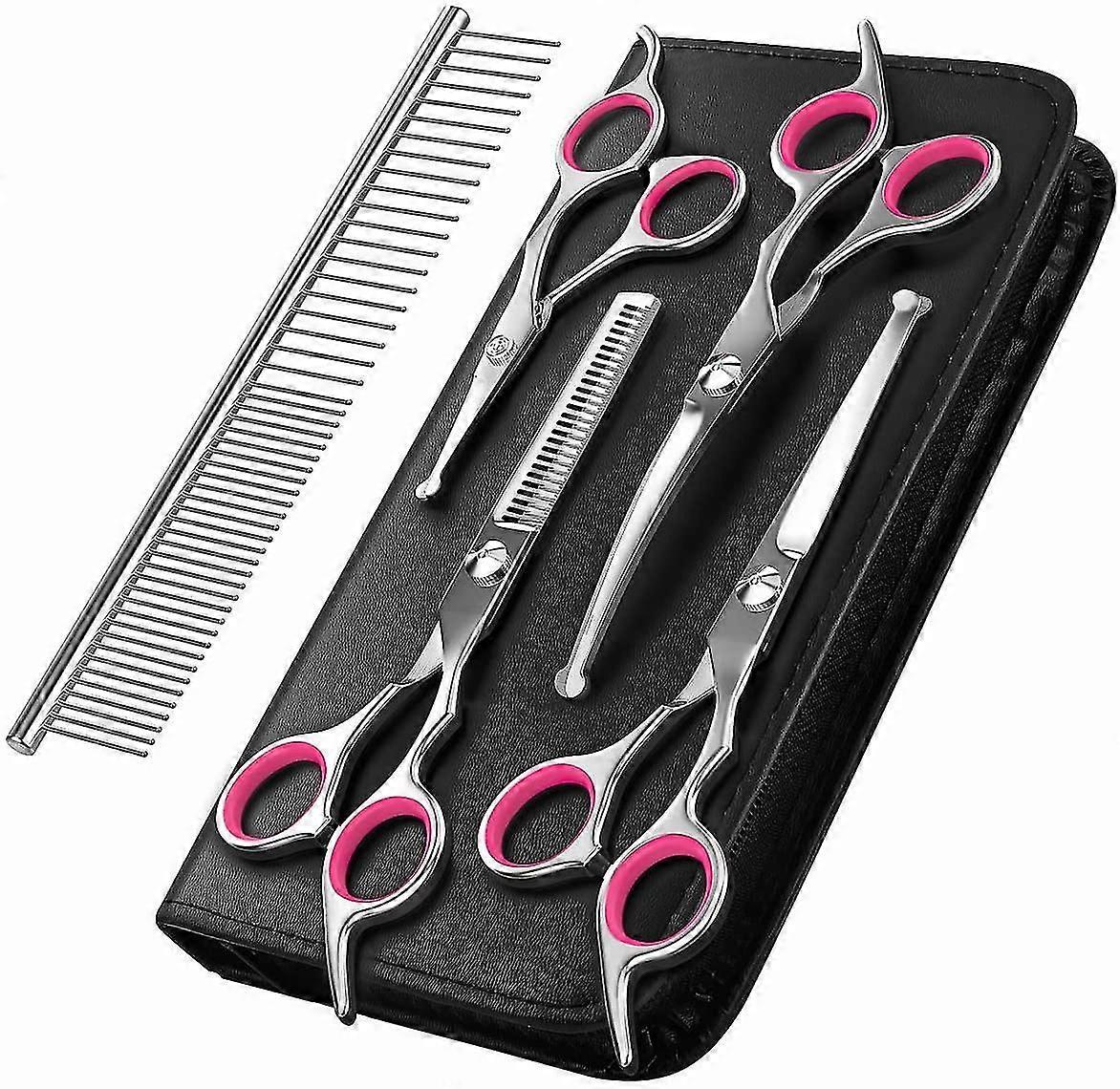 Dog Grooming Scissors Kit Professional Safety Thinning Shears Comb