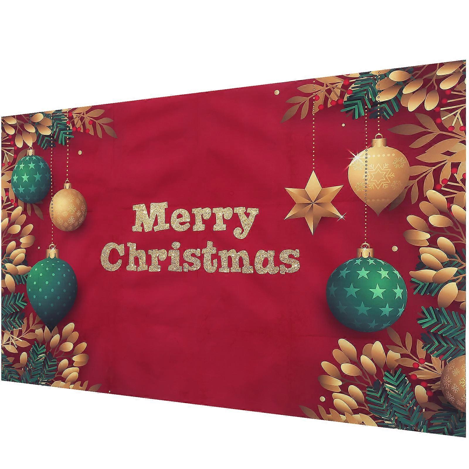 Christmas Backdrop Cloth Decorative Background Cloth for Party 2Pcs Red