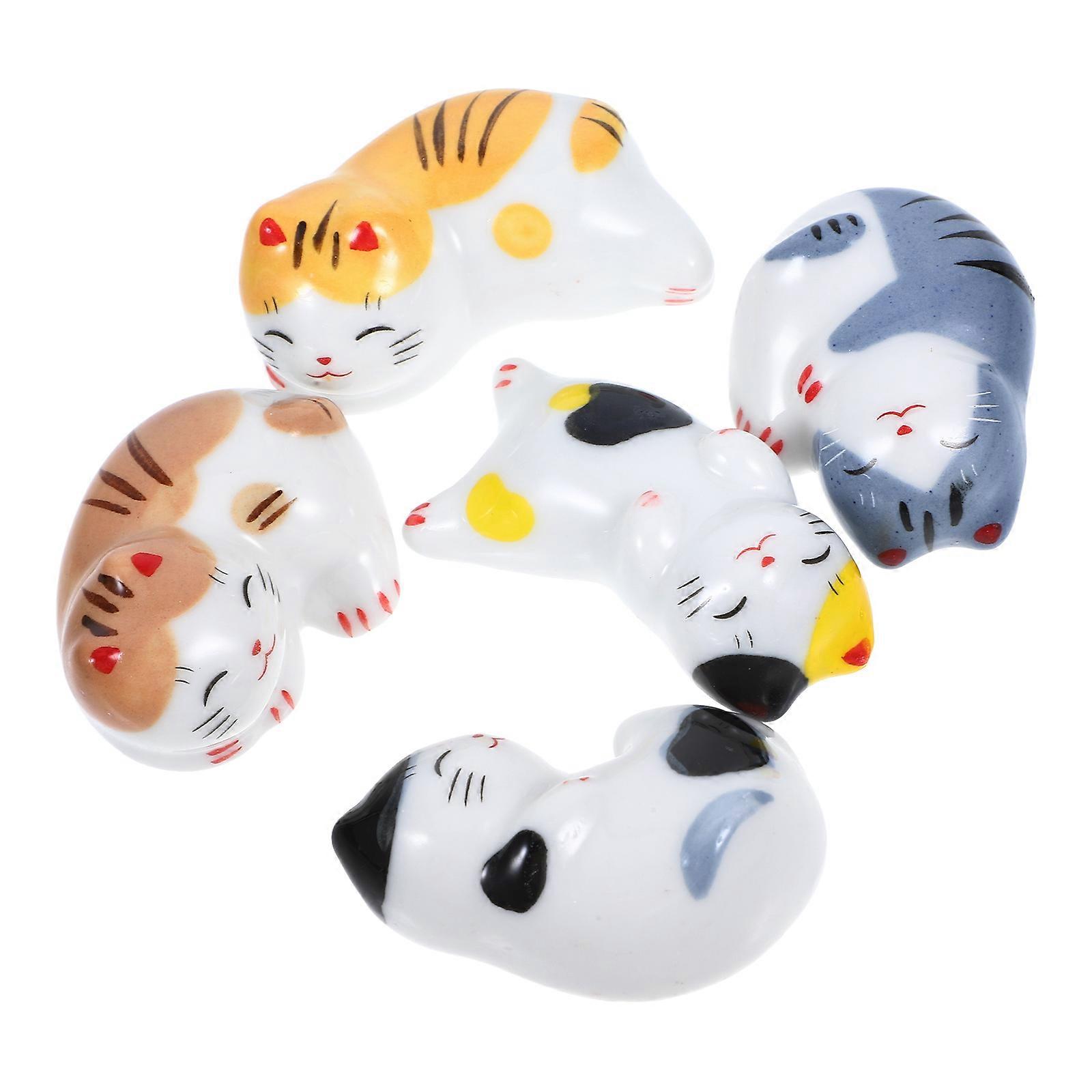 Ceramic Chopstick Rests Small Size Keep Tableware Clean 5Pcs