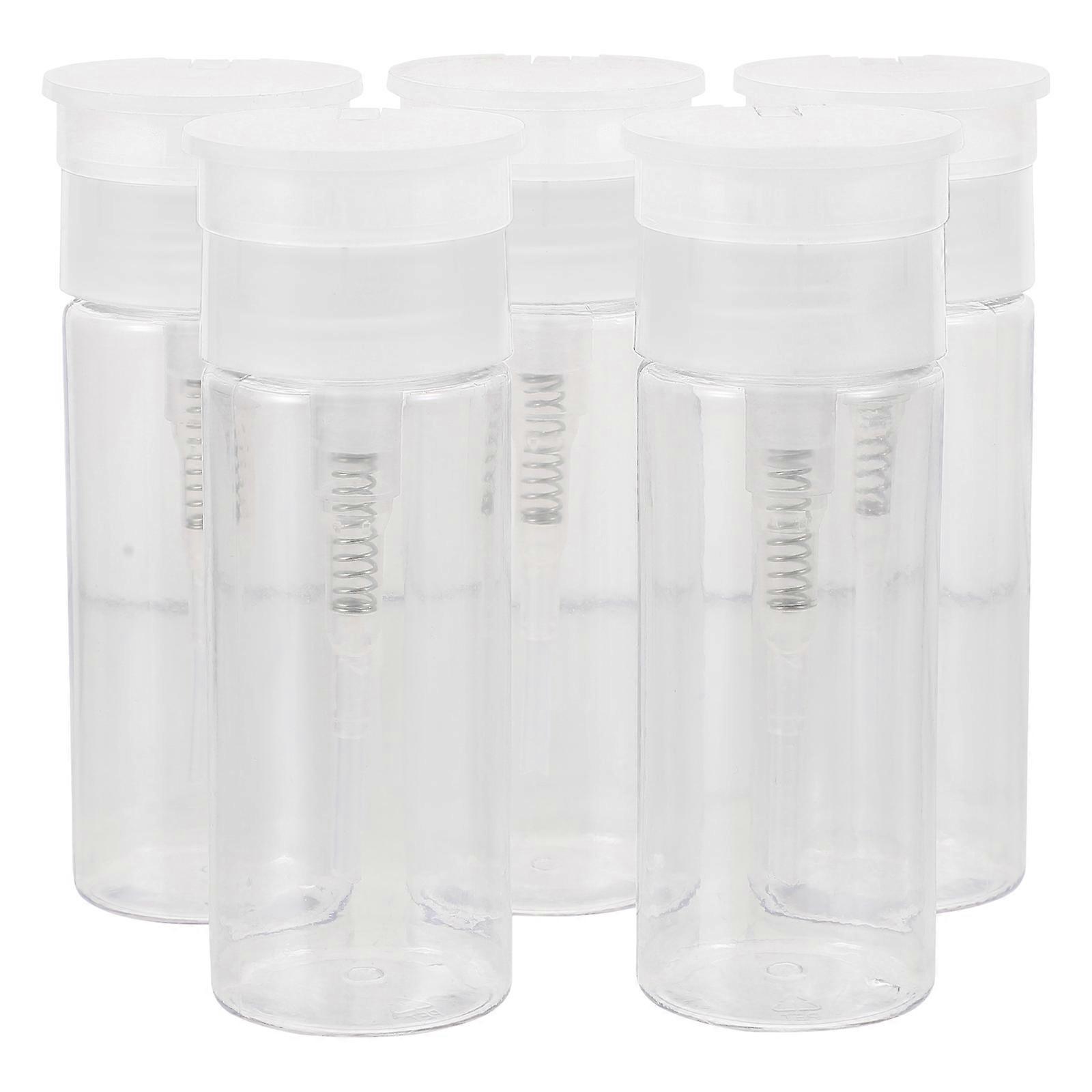 Transparent Nail Polish Remover Bottle for Storage 5Pcs Press Pump